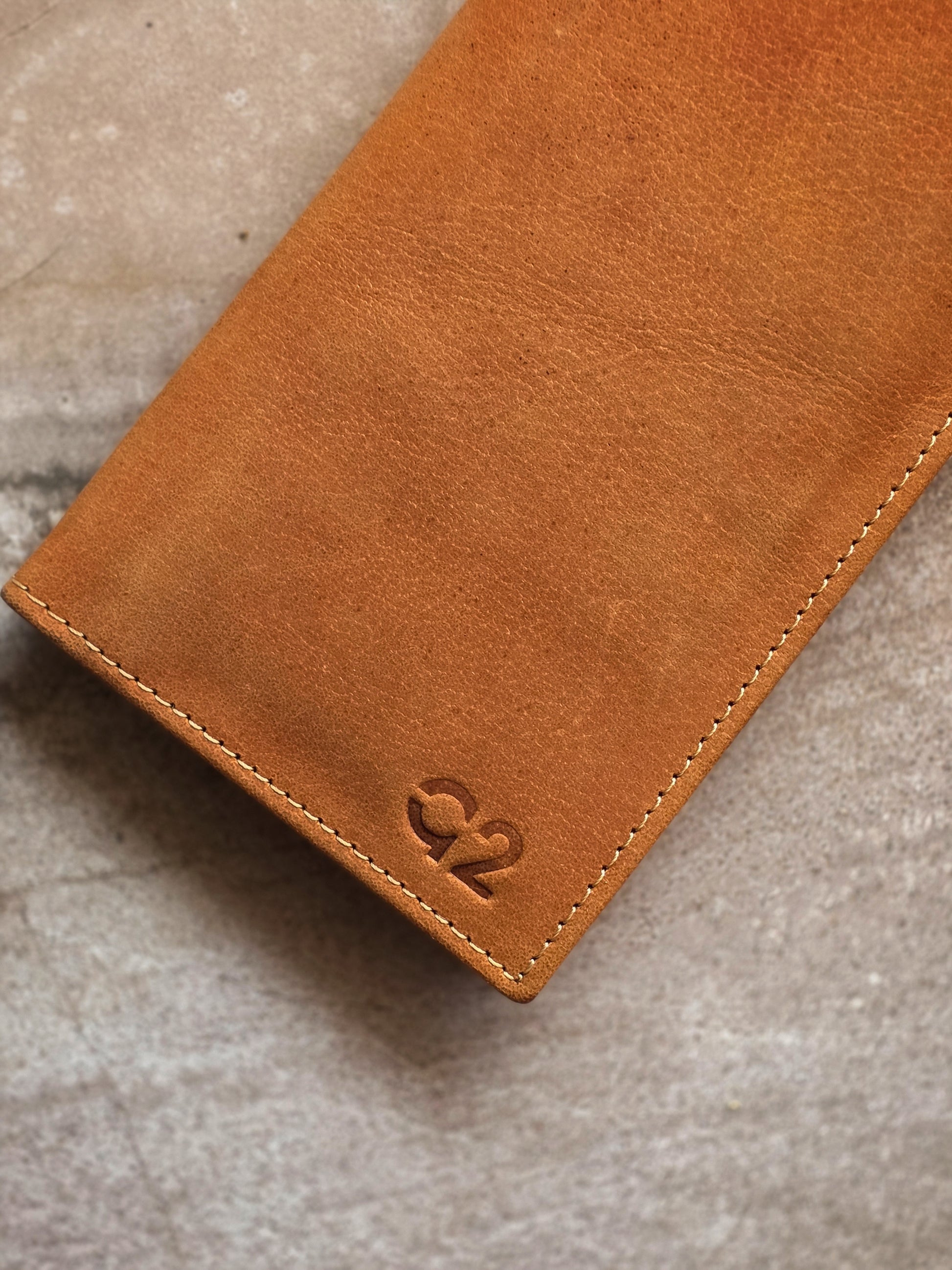 Camel Brown Leather Organizer Wallet