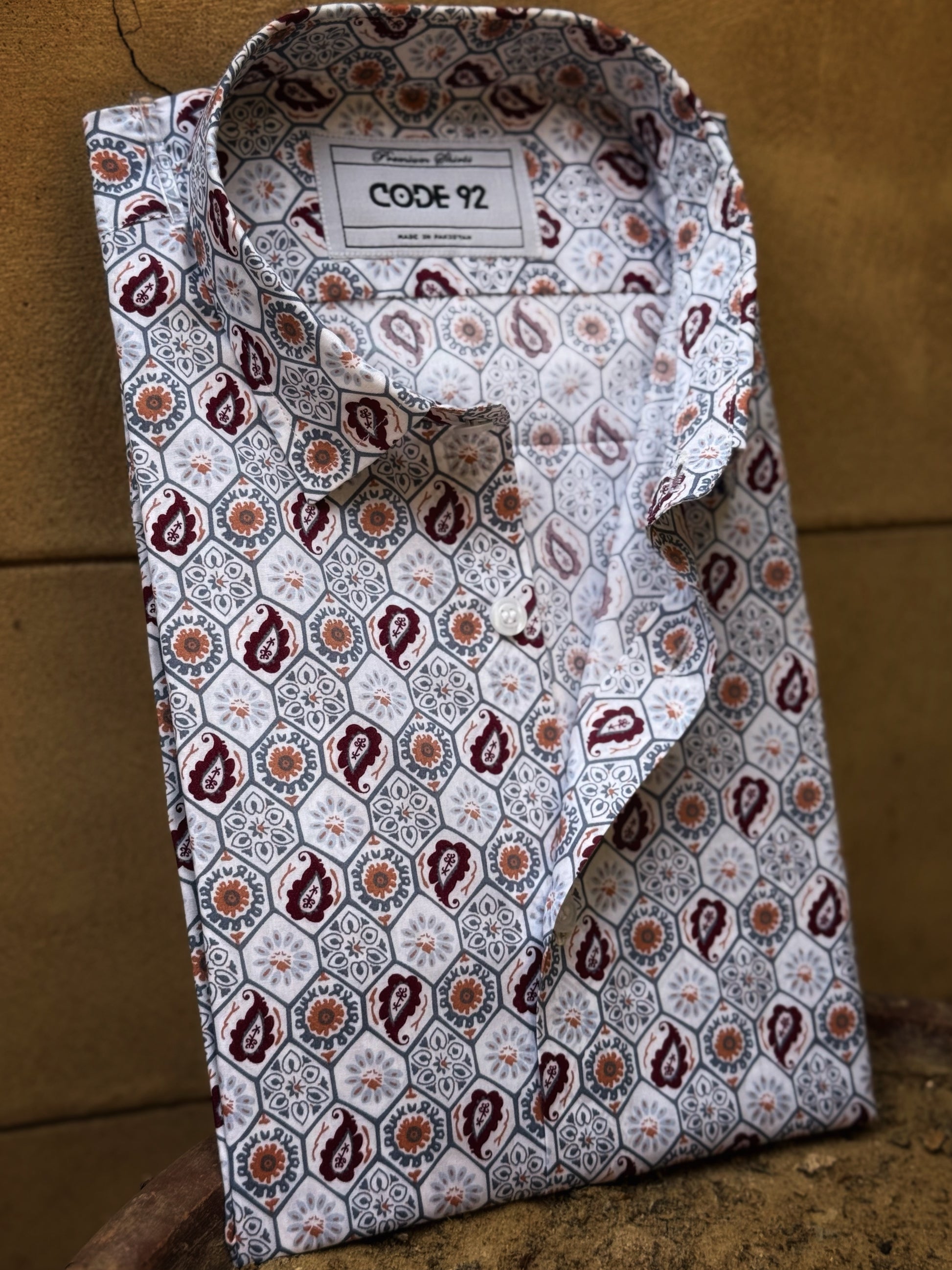 Ash White Printed Shirt
