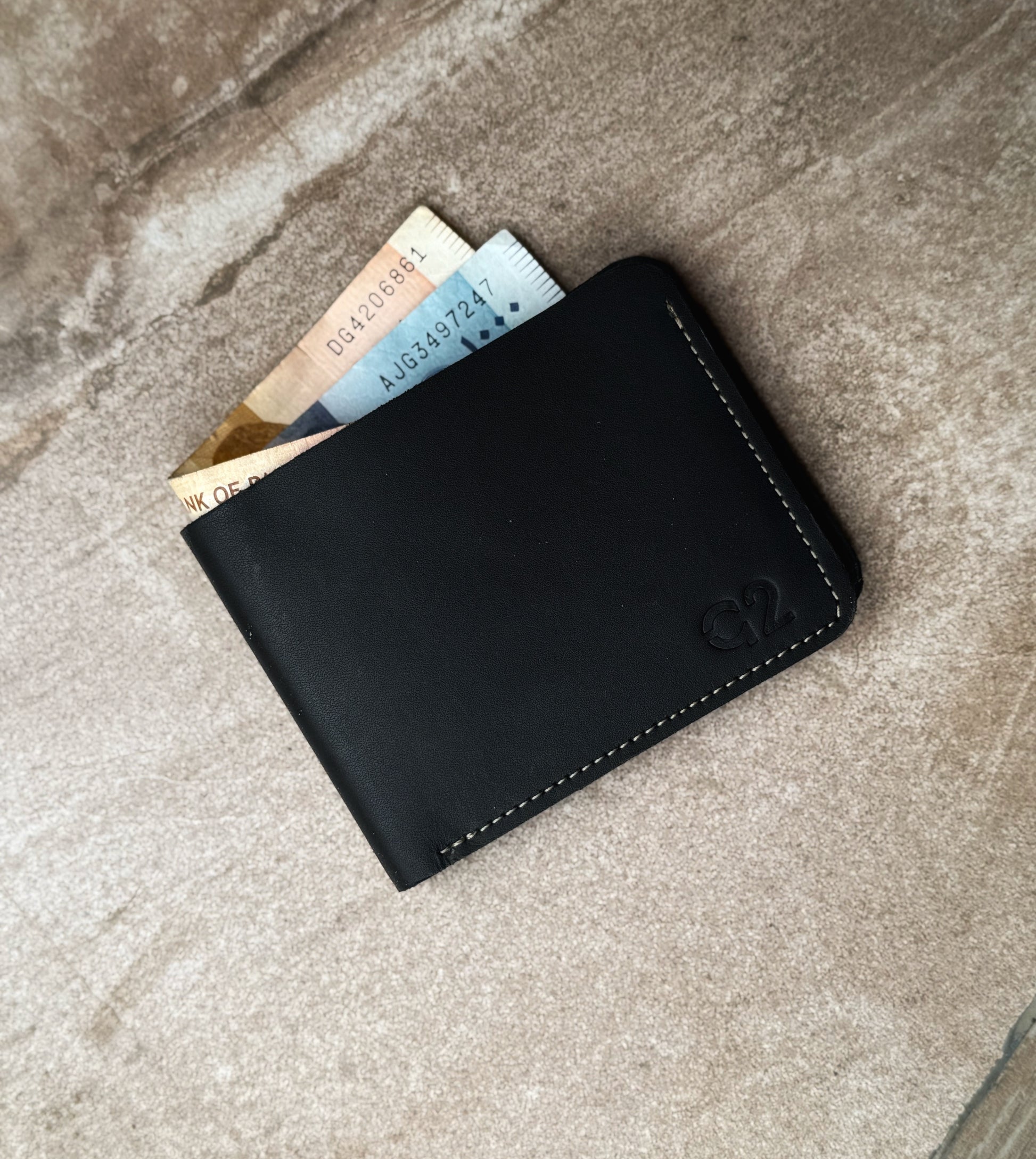Bi-Fold Black Leather Wallet