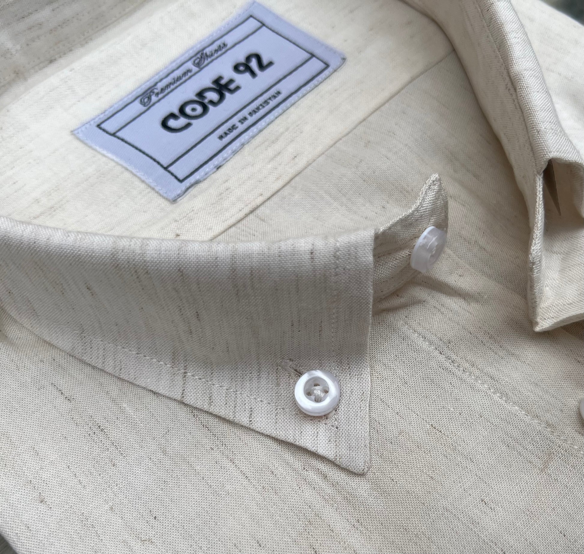 Ultra Soft Ash White Cotton Linen Shirt