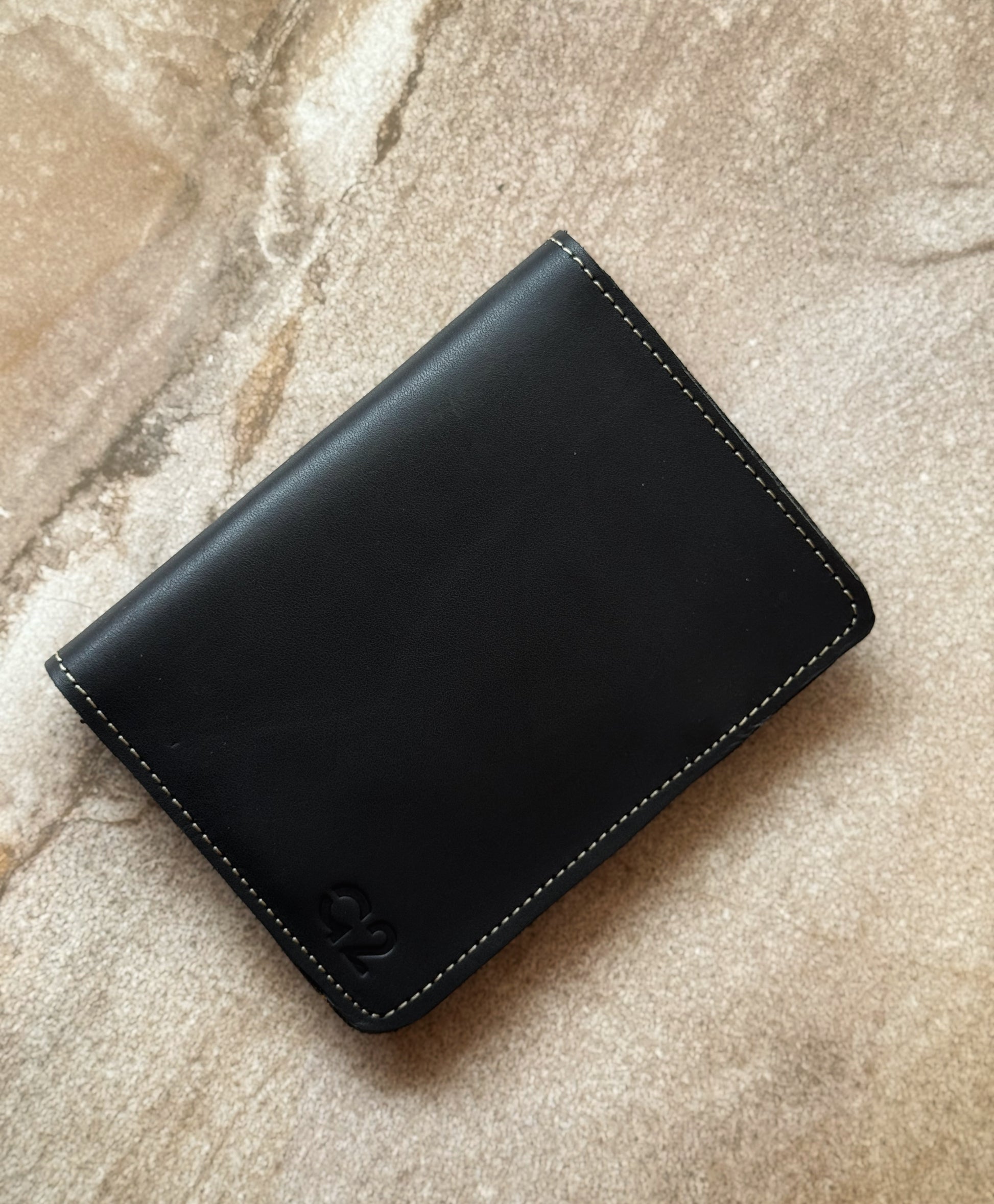 Black Leather Passport Wallet
