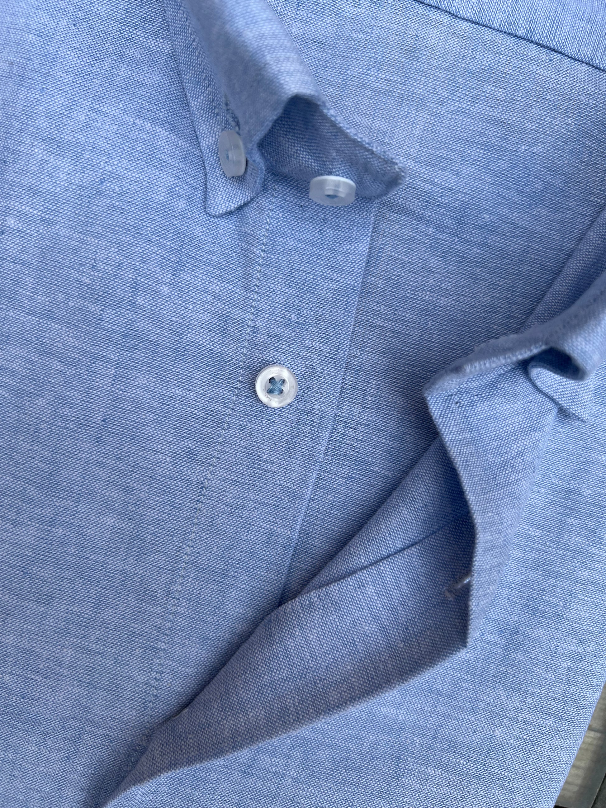 Powder Blue Cotton Linen Shirt