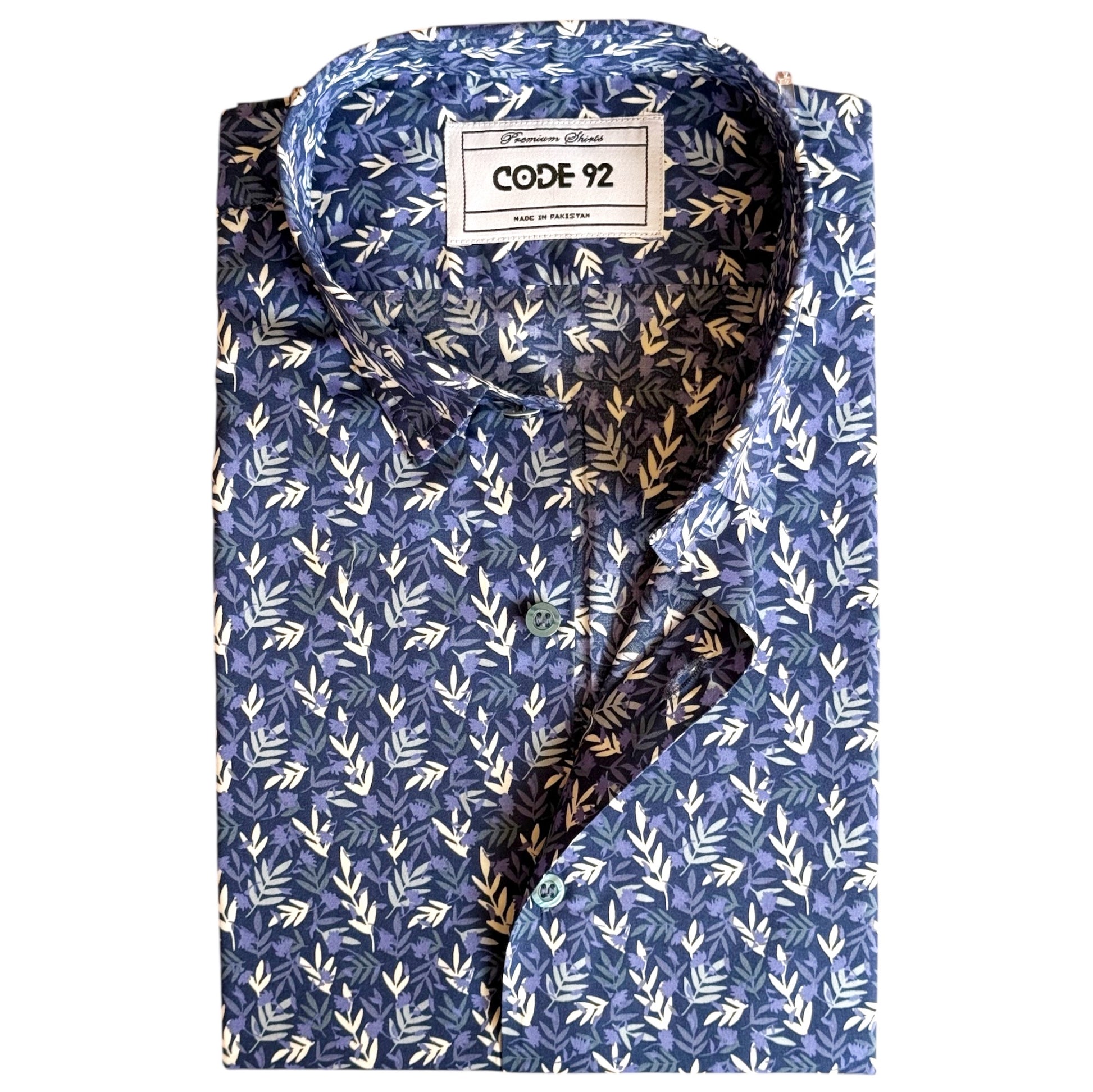 Blue Mini Floral Printed Shirt