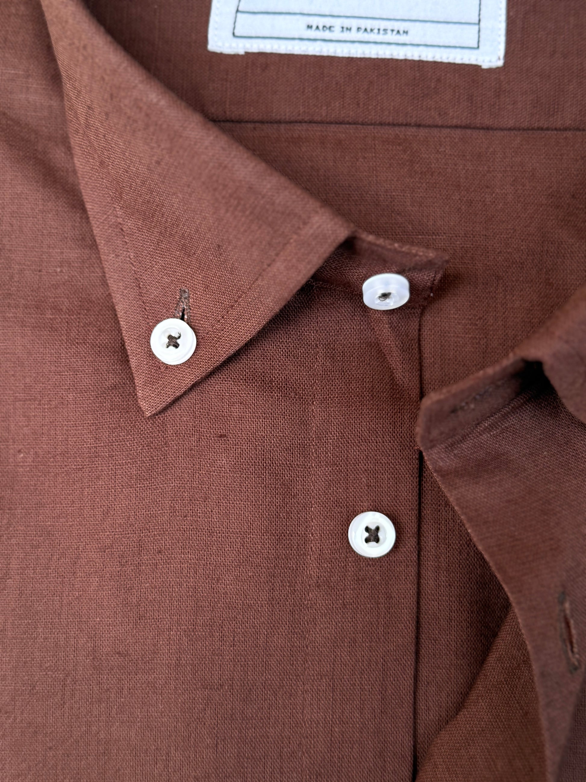 Chocolate Brown Cotton Linen Shirt