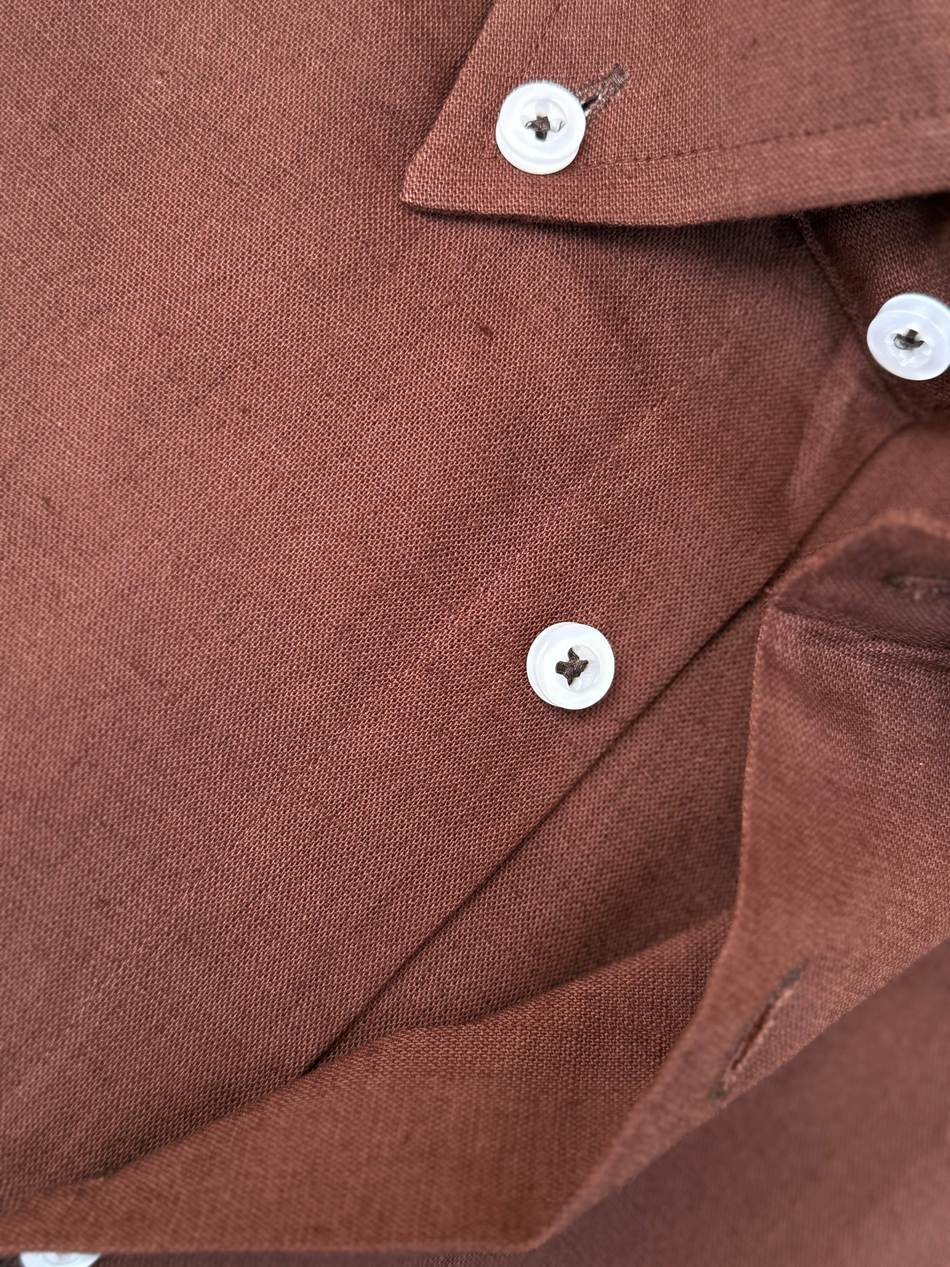 Chocolate Brown Cotton Linen Shirt
