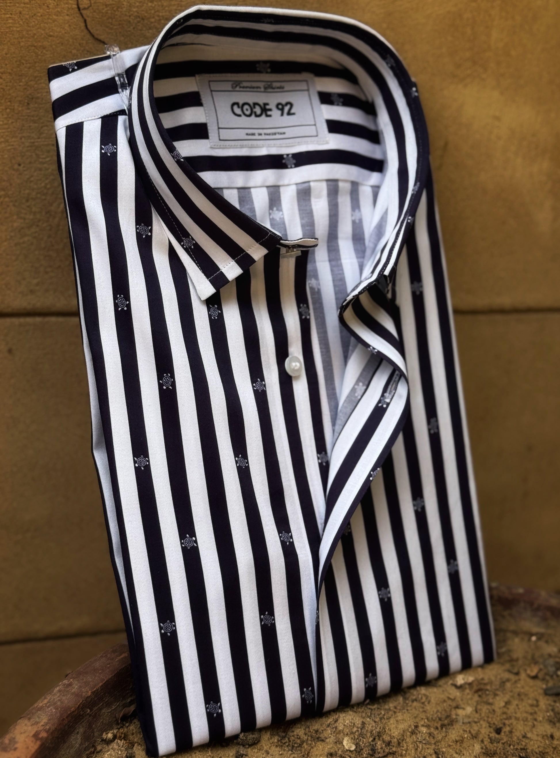 Turtles on Striped Printed Shirt