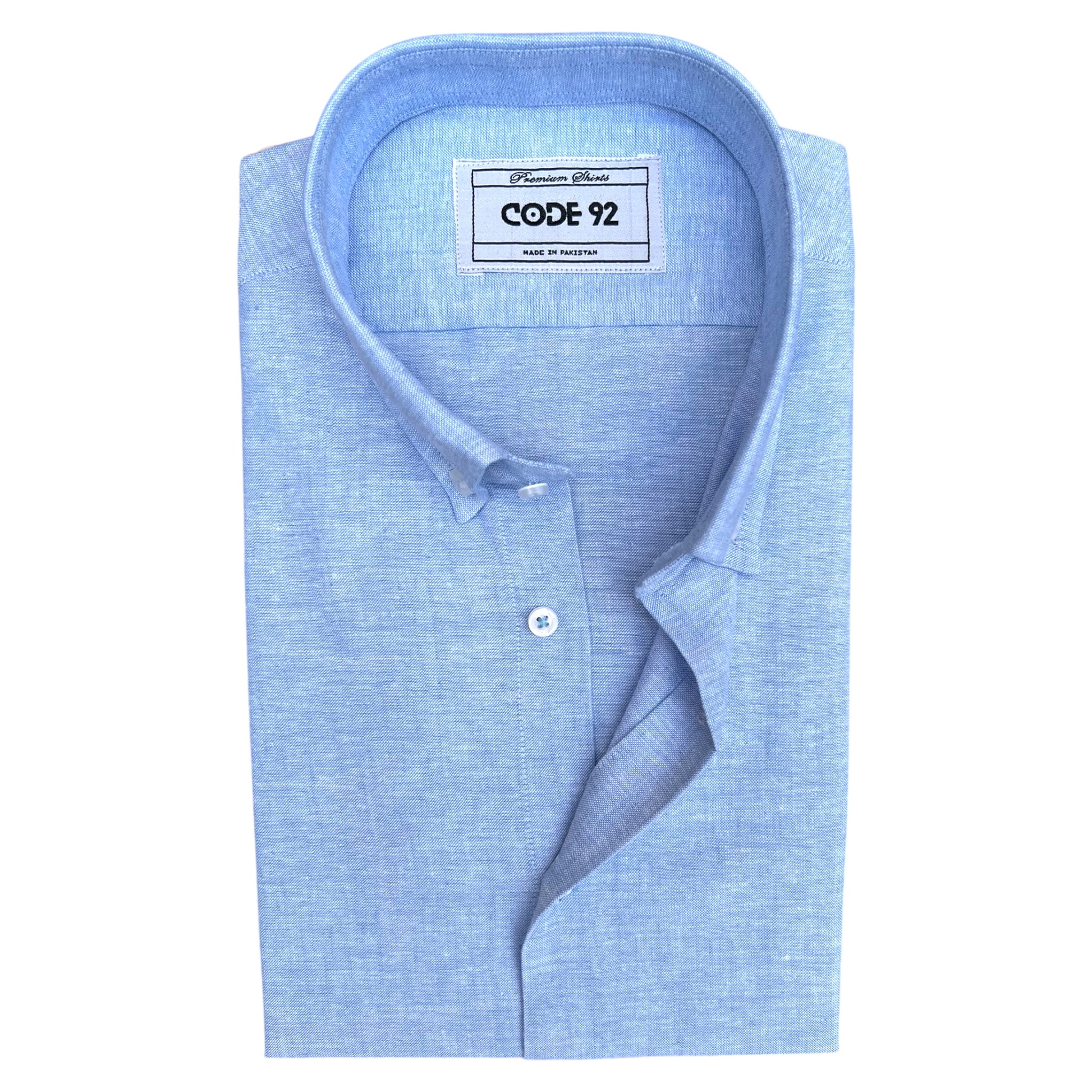 Powder Blue Cotton Linen Shirt