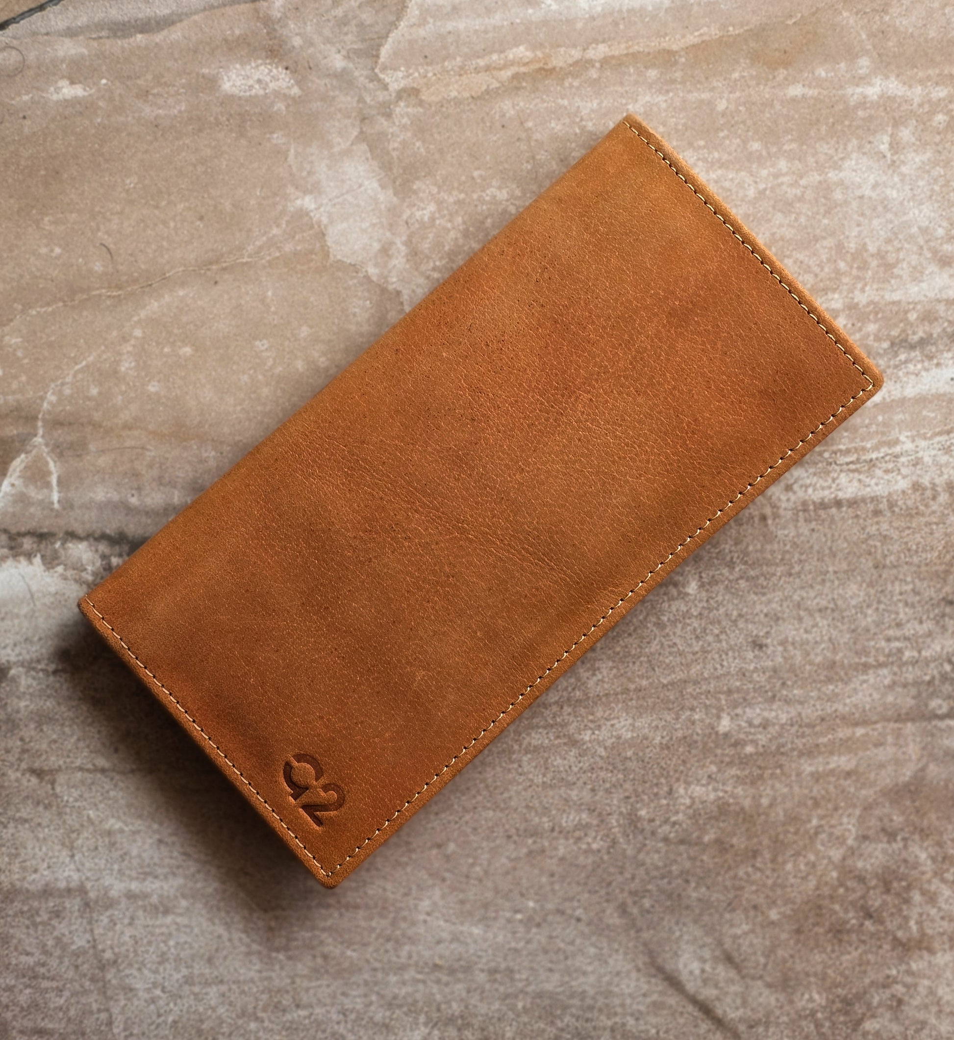 Camel Brown Leather Organizer Wallet
