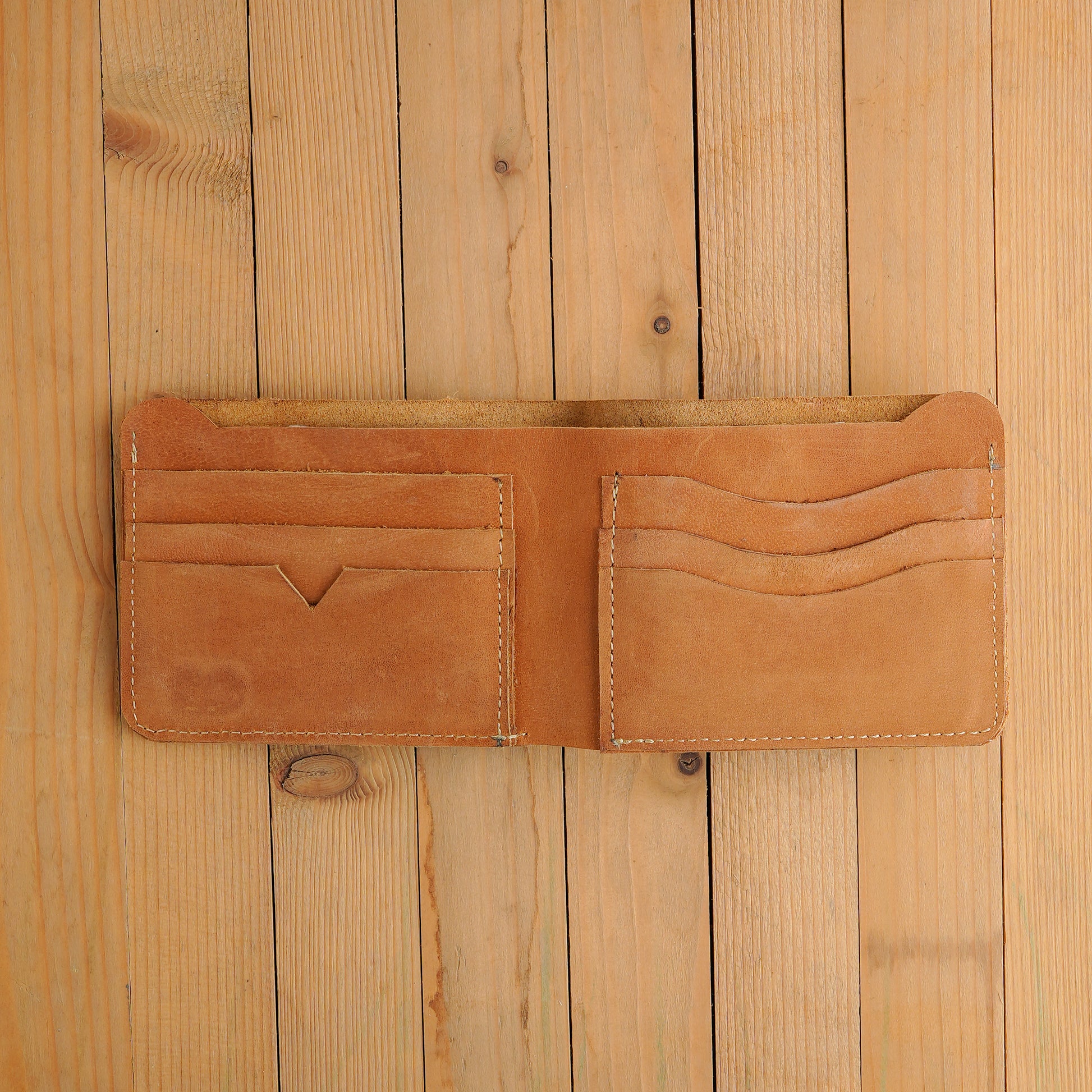 Bi-Fold Camel Brown Leather Wallet