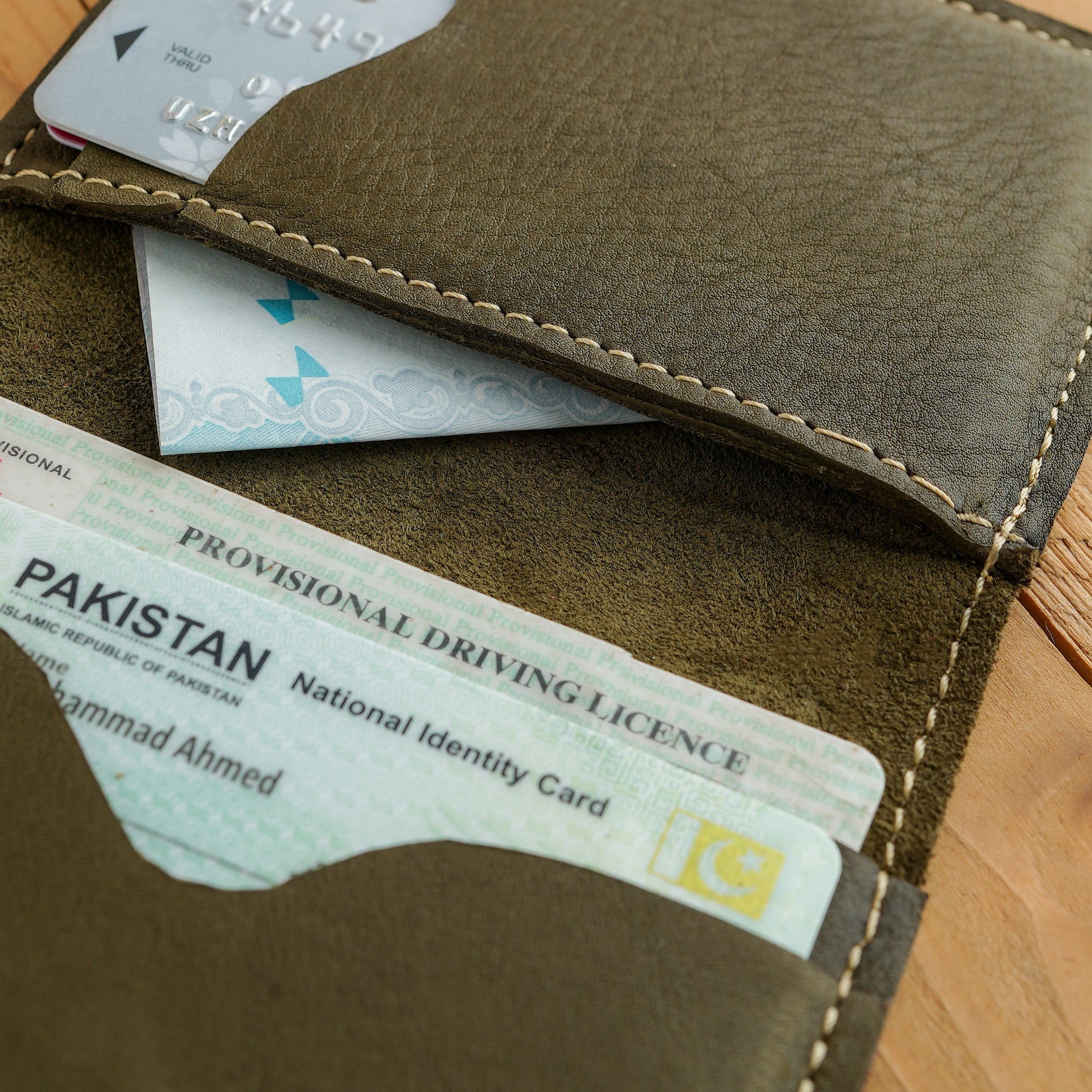 Olive Green Smart Leather Wallet