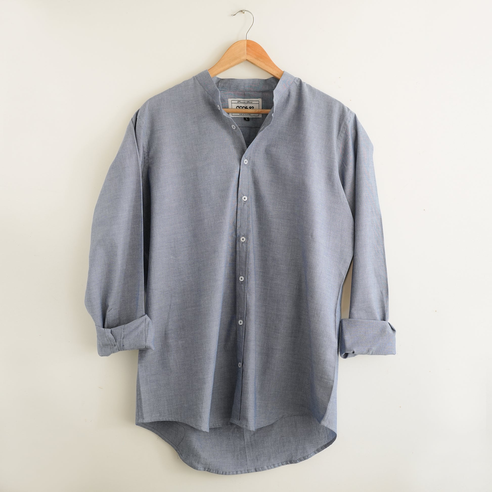 Blueish Grey Cotton Linen Shirt