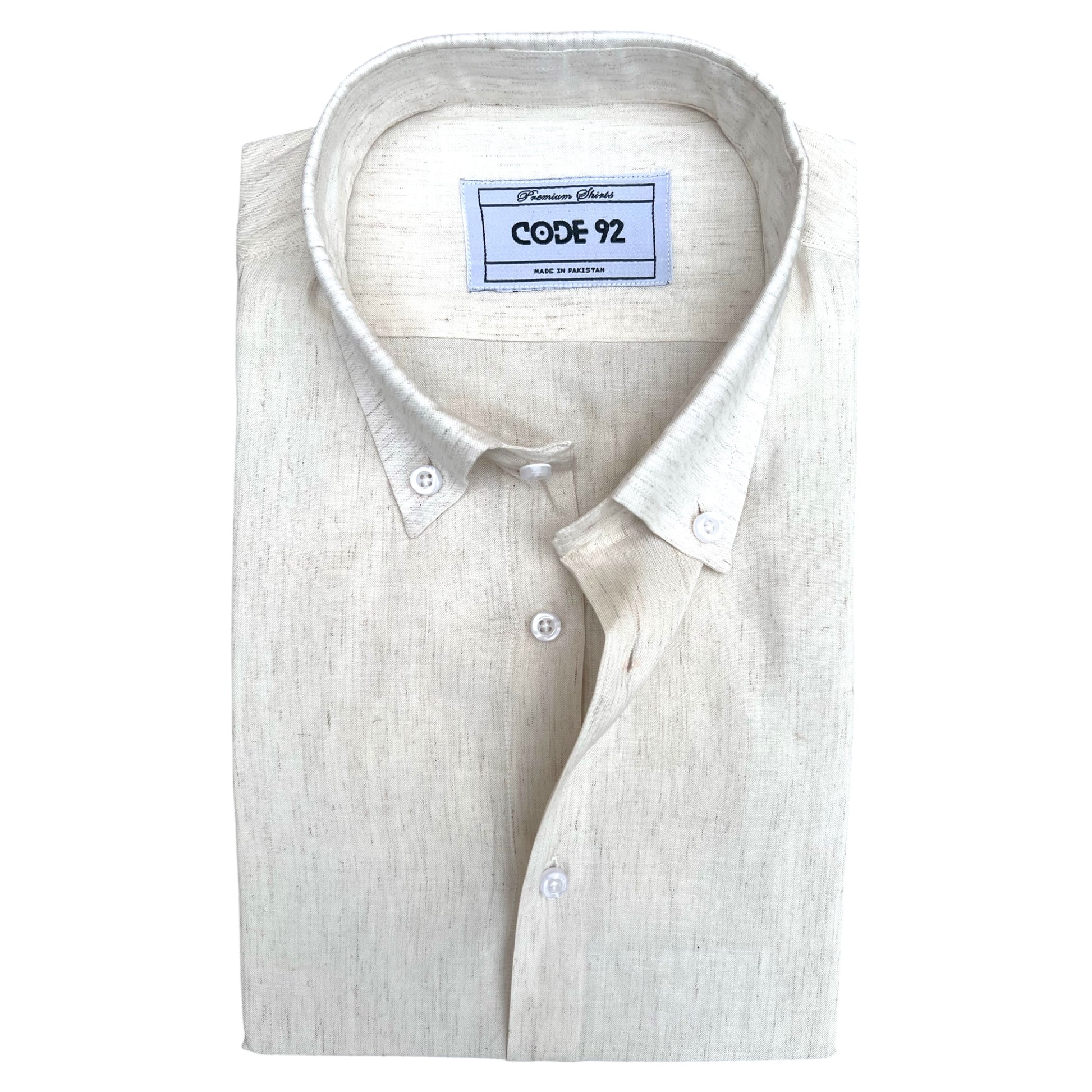 Ultra Soft Ash White Cotton Linen Shirt
