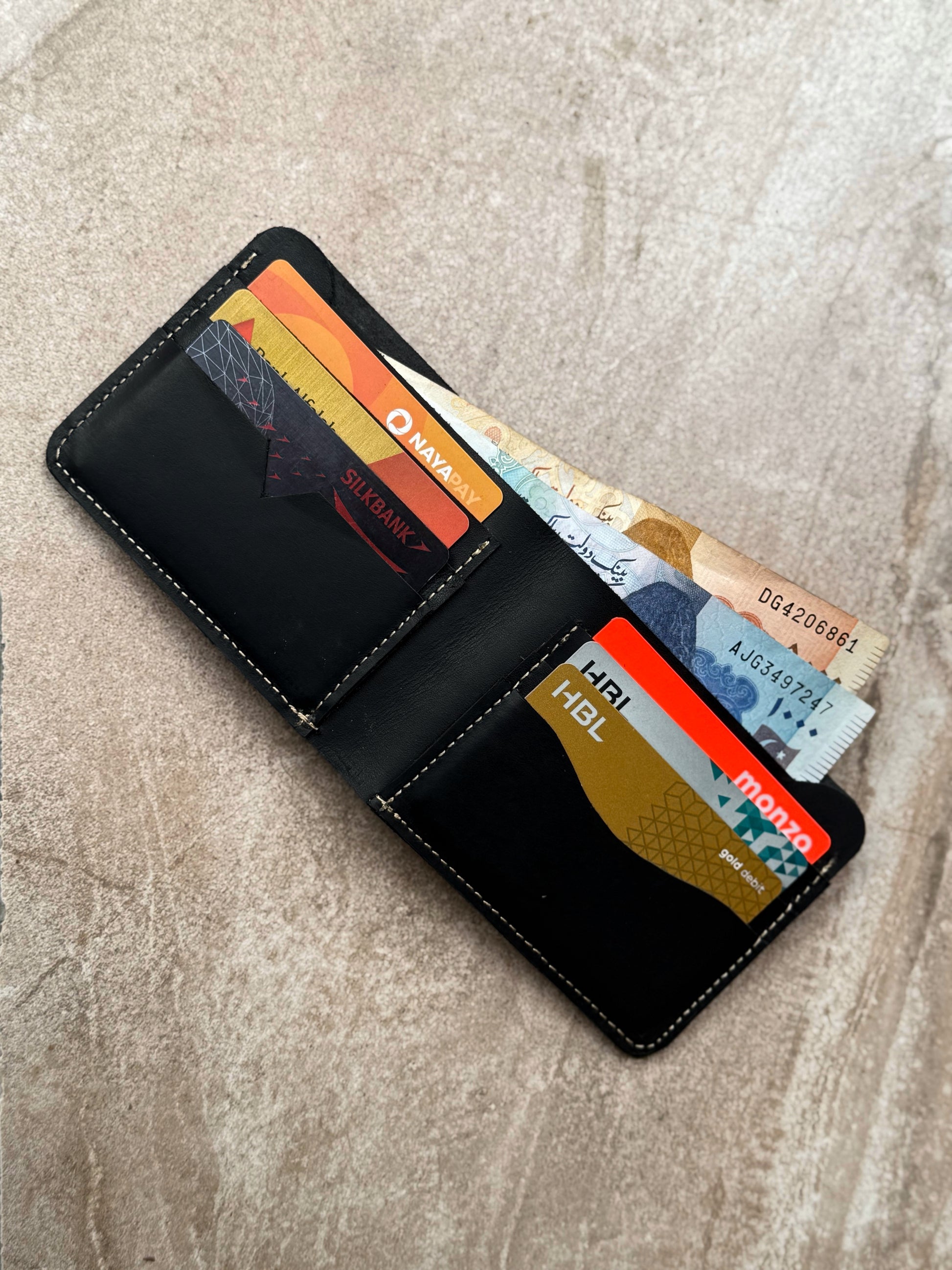 Bi-Fold Black Leather Wallet