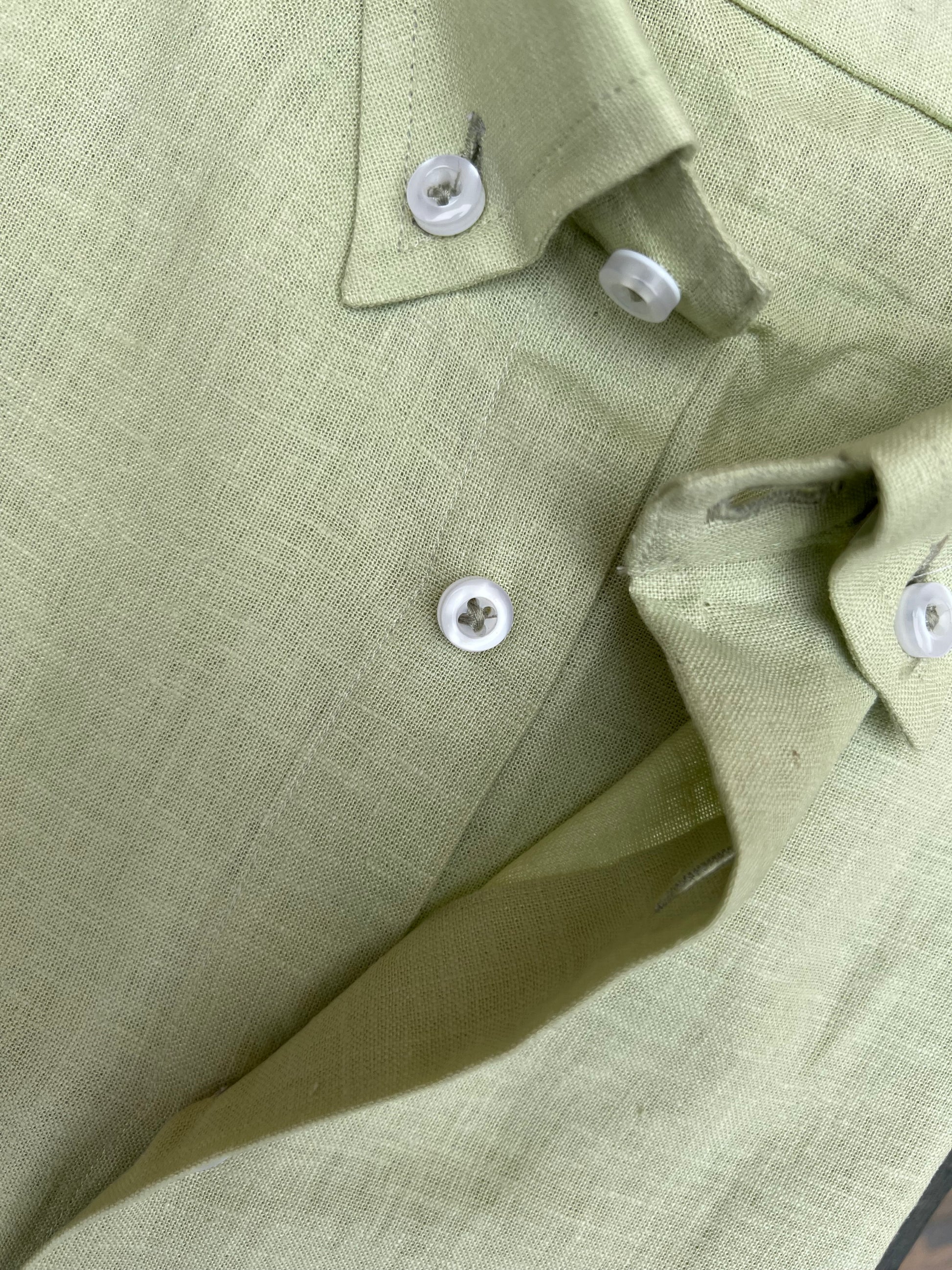 Lime Yellow Cotton Linen Shirt