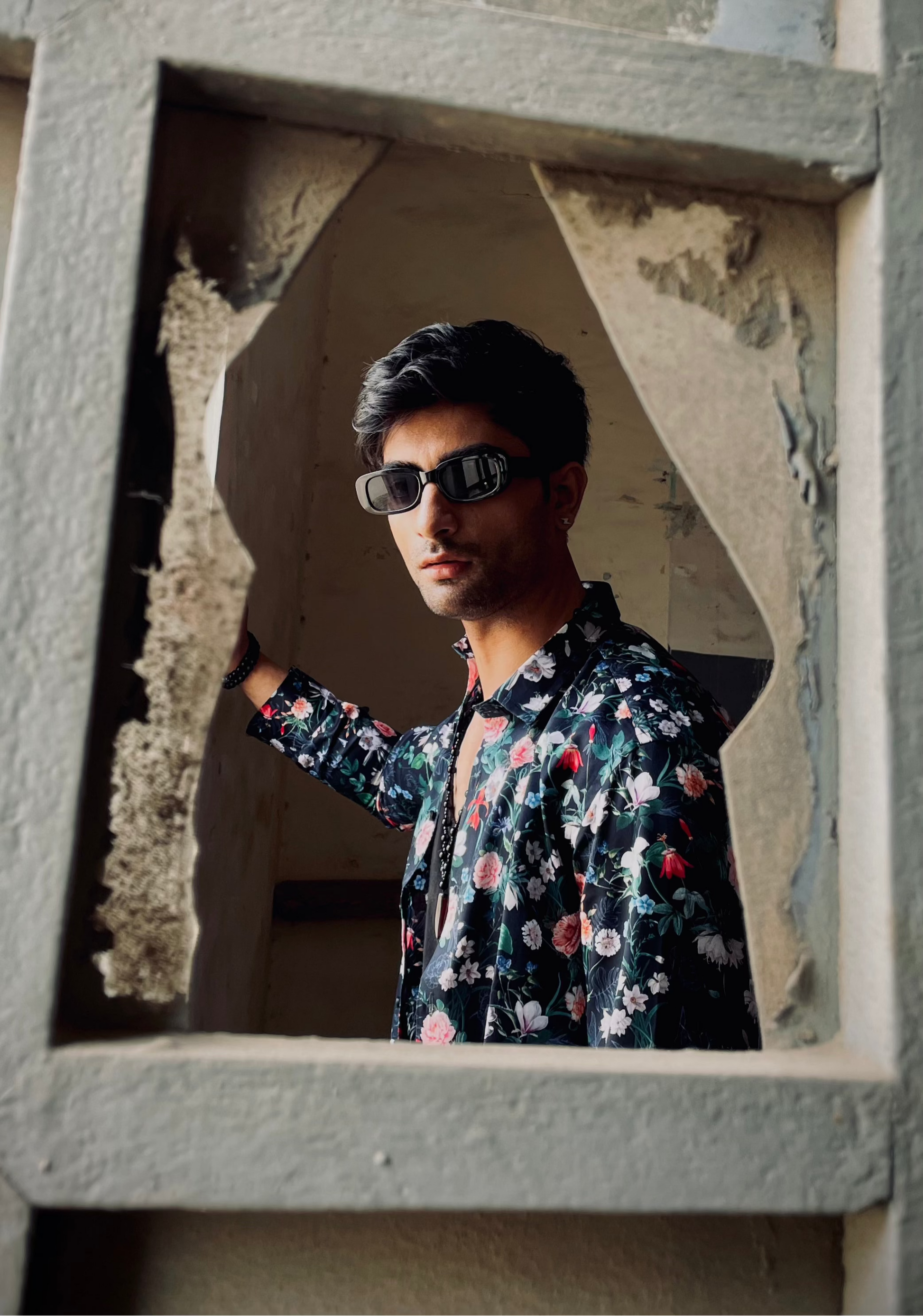 Green Floral Printed Shirt