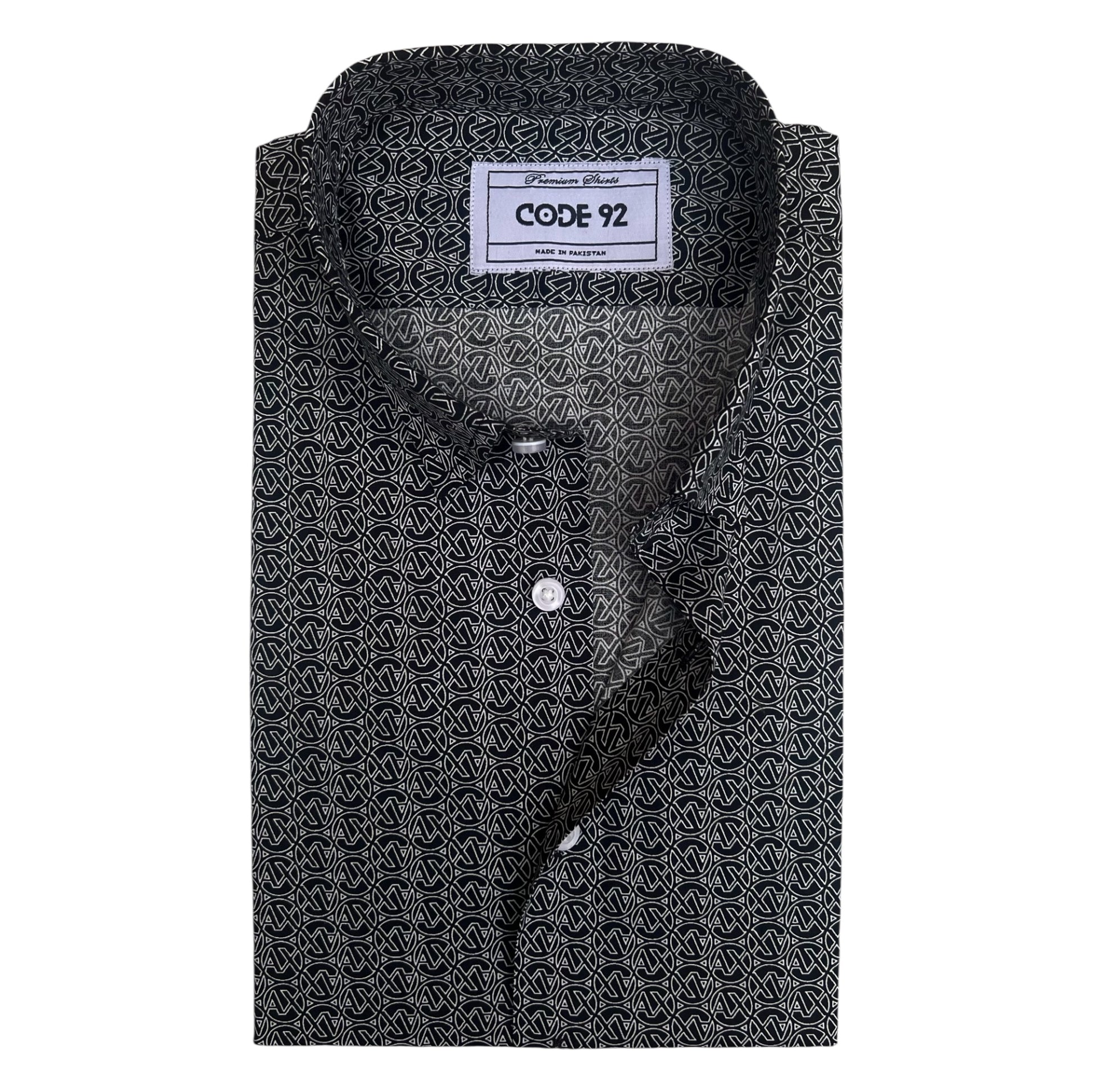 Black & White Circle Printed Shirt