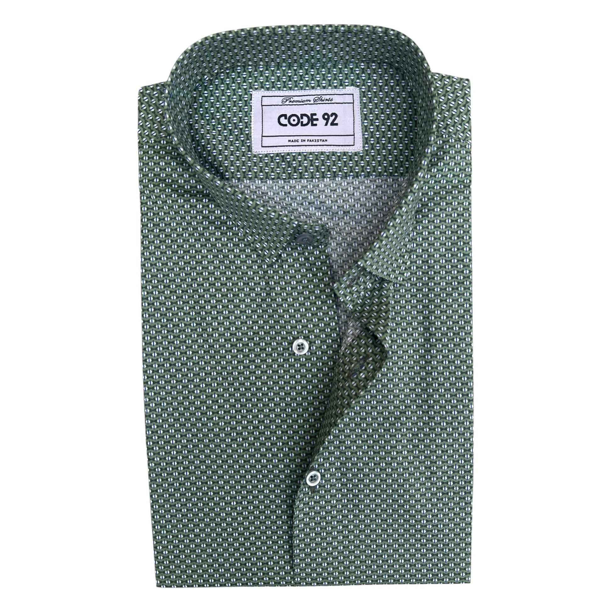 Polka Black Dots on Green Shirt