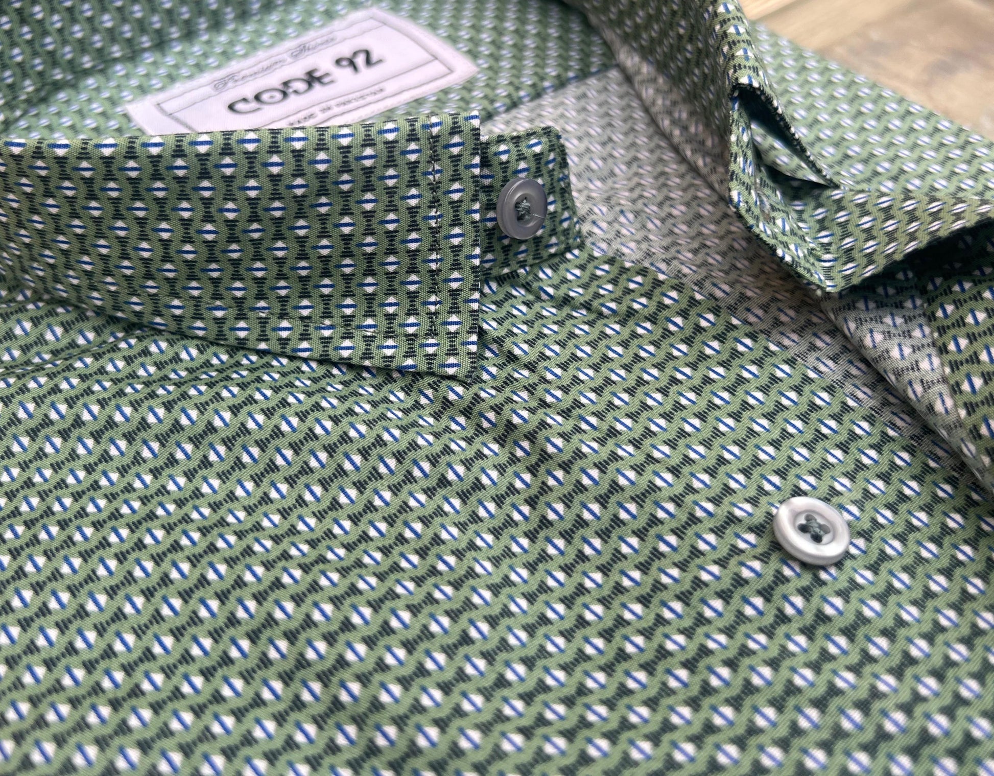 Polka Black Dots on Green Shirt