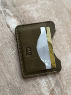 Olive Green Leather Card Holder