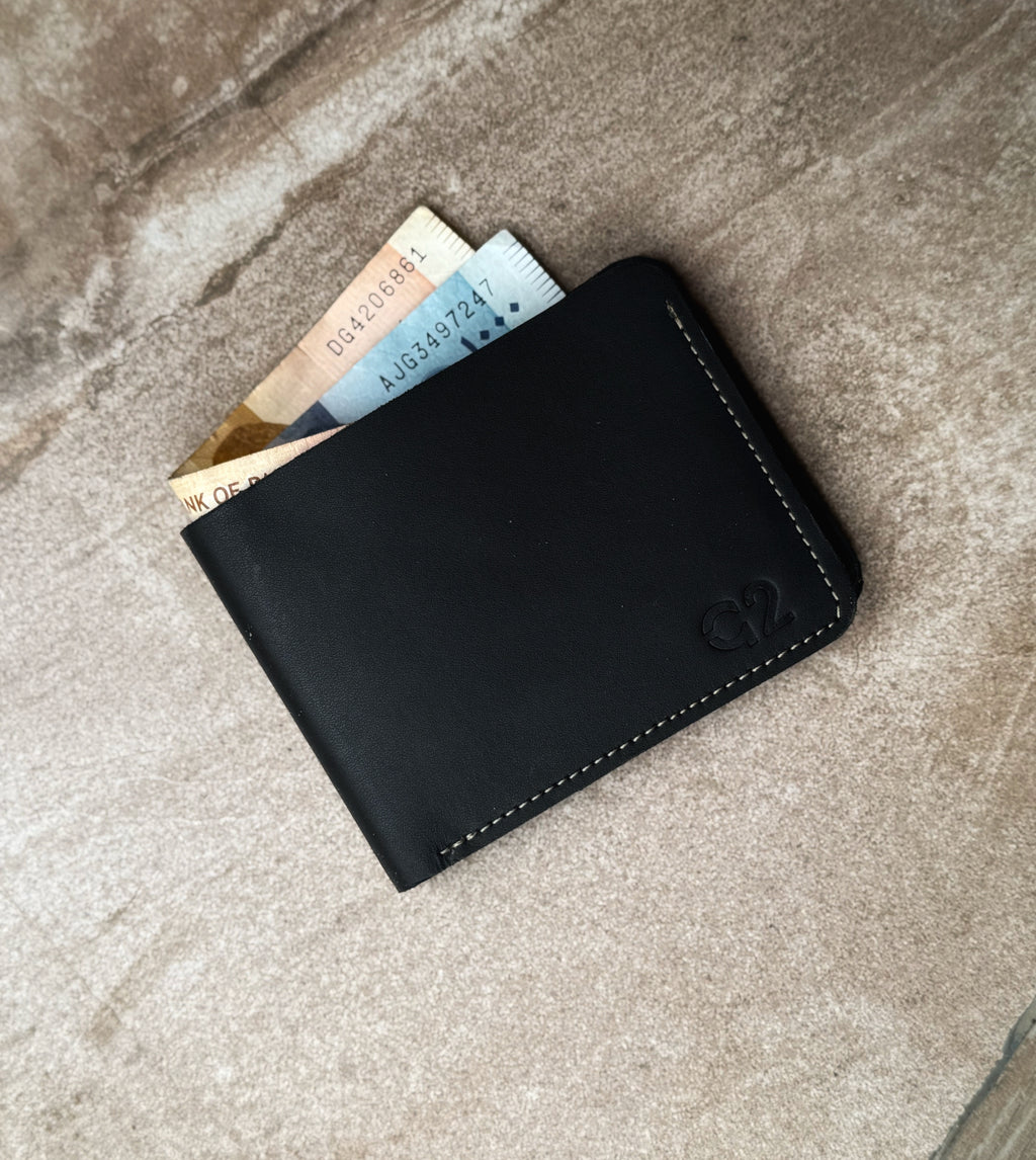 Bi-Fold Black Leather Wallet