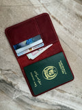 Brick Red Leather Passport Wallet