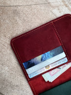 Brick Red Leather Passport Wallet