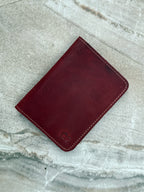 Brick Red Leather Passport Wallet