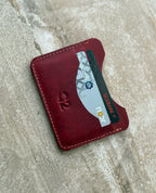 Brick Maroon Leather Card Holder