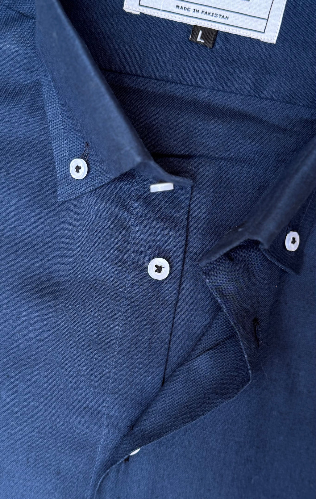 Navy Blue Linen Shirt