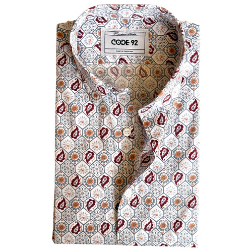 Ash White Printed Shirt