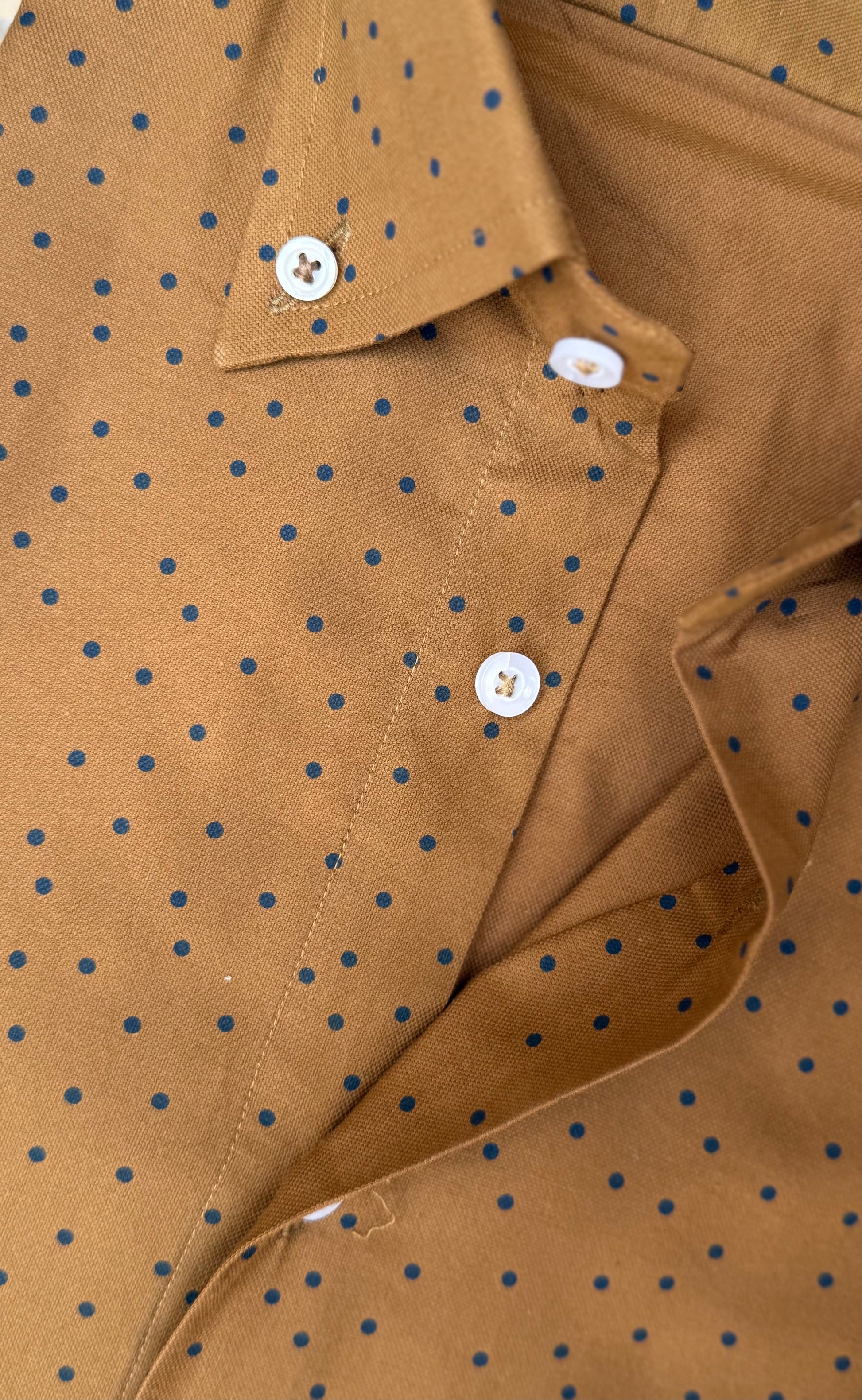 Polka Dot Cotton Linen Shirt