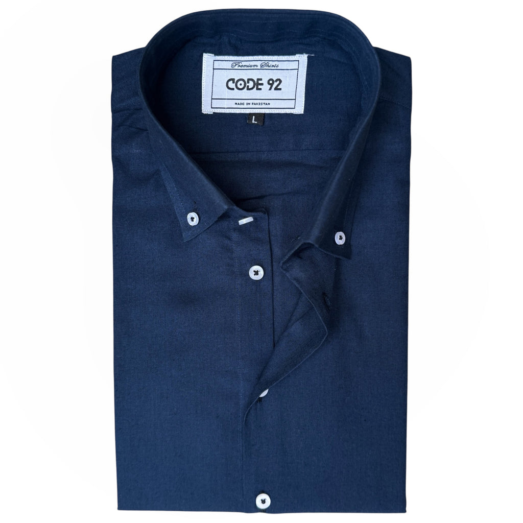 Navy Blue Linen Shirt