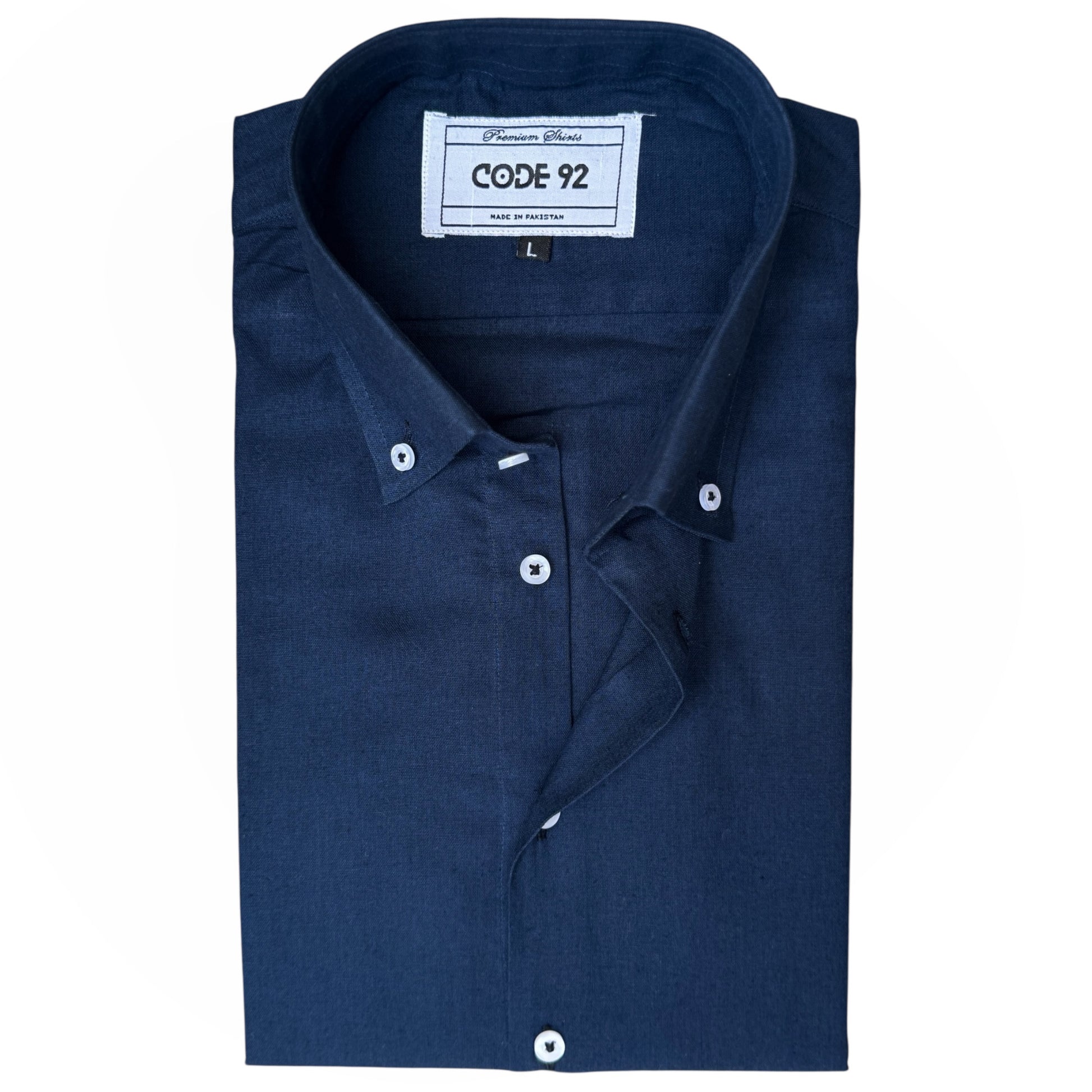 Navy Blue Linen Shirt