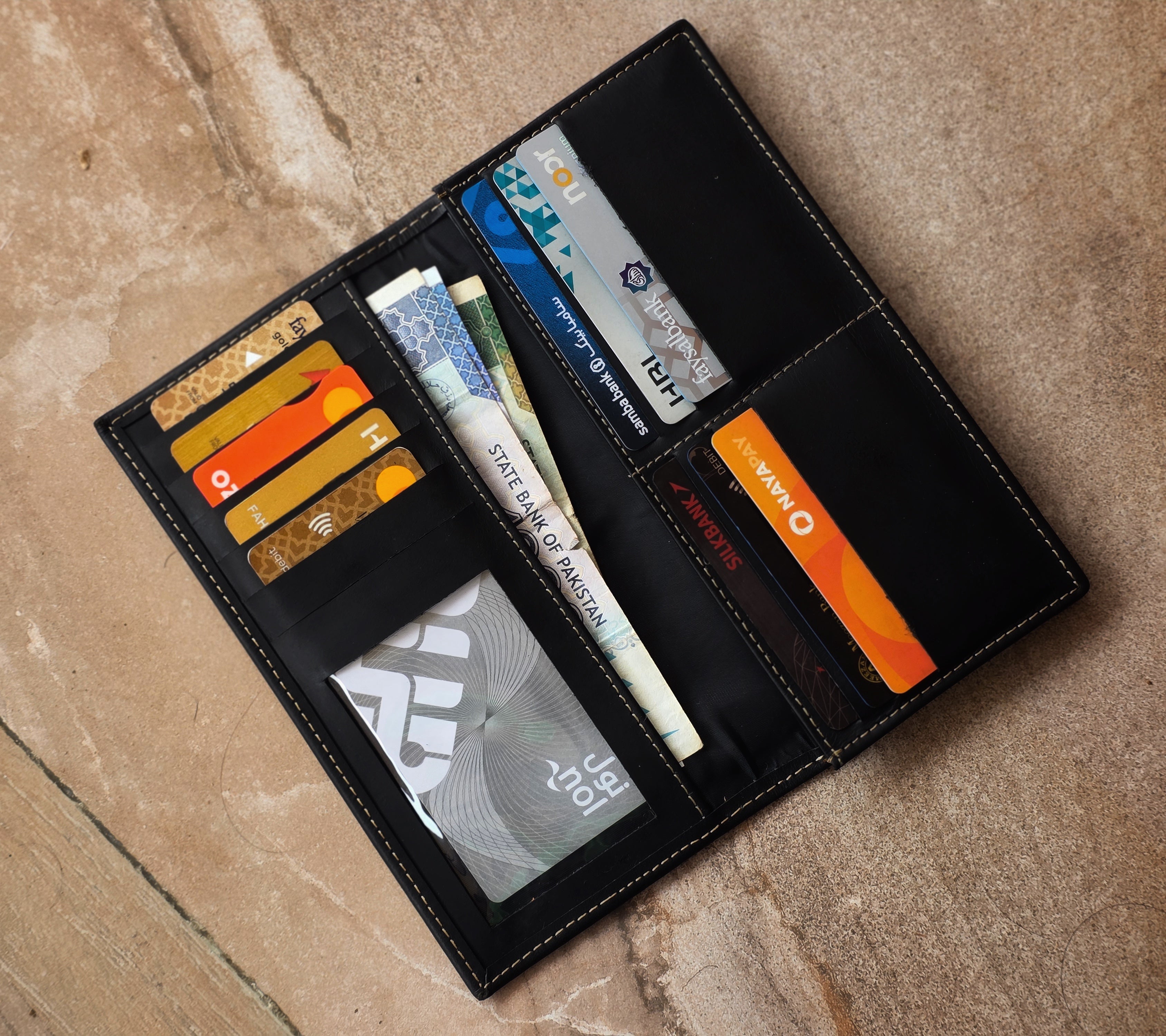 Black Leather Organizer Wallet