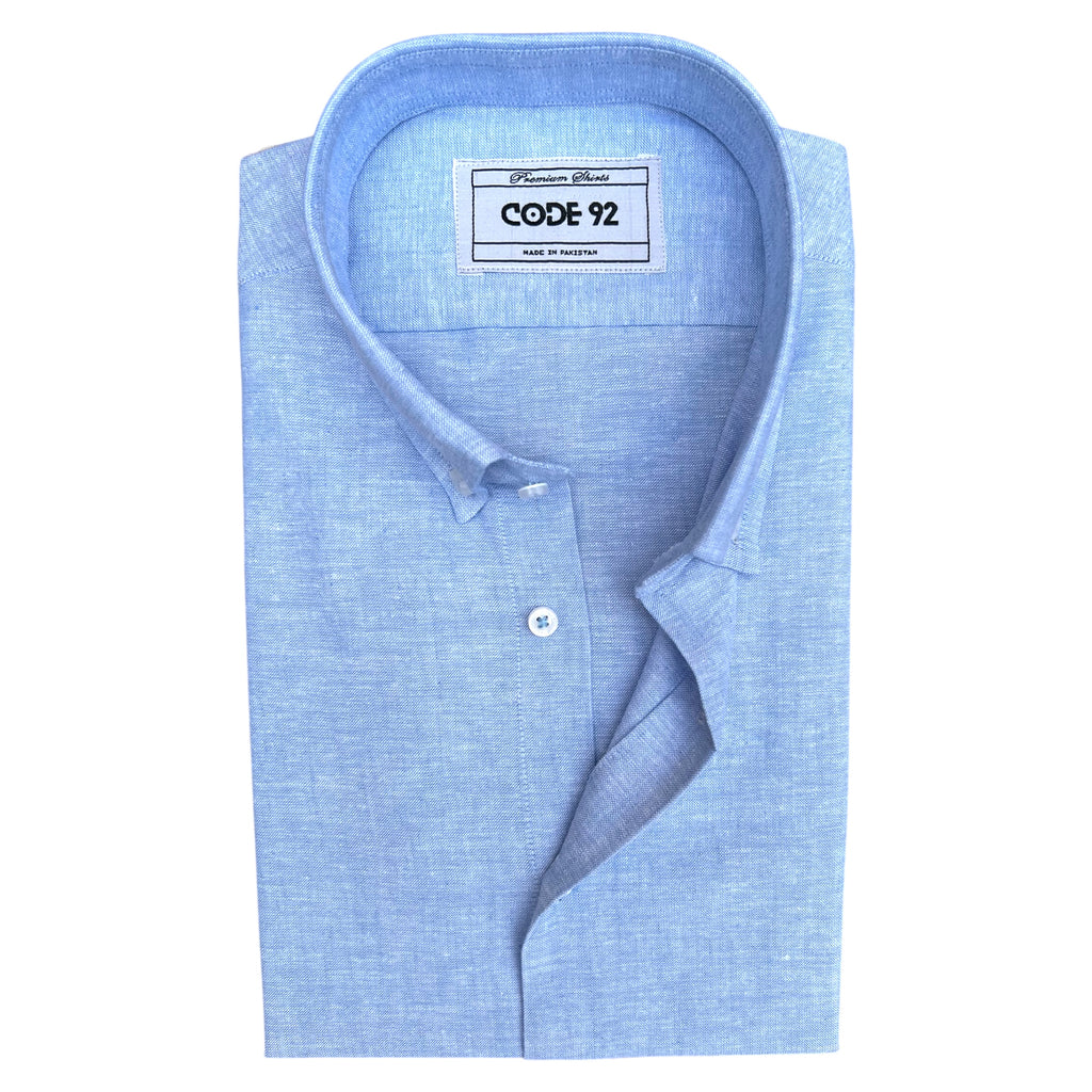 Powder Blue Cotton Linen Shirt