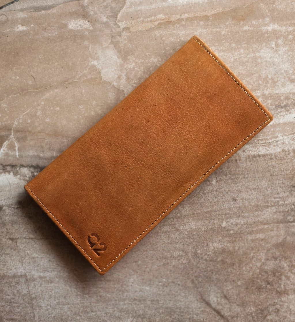 Camel Brown Leather Organizer Wallet