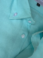 Aqua Cotton Linen Shirt