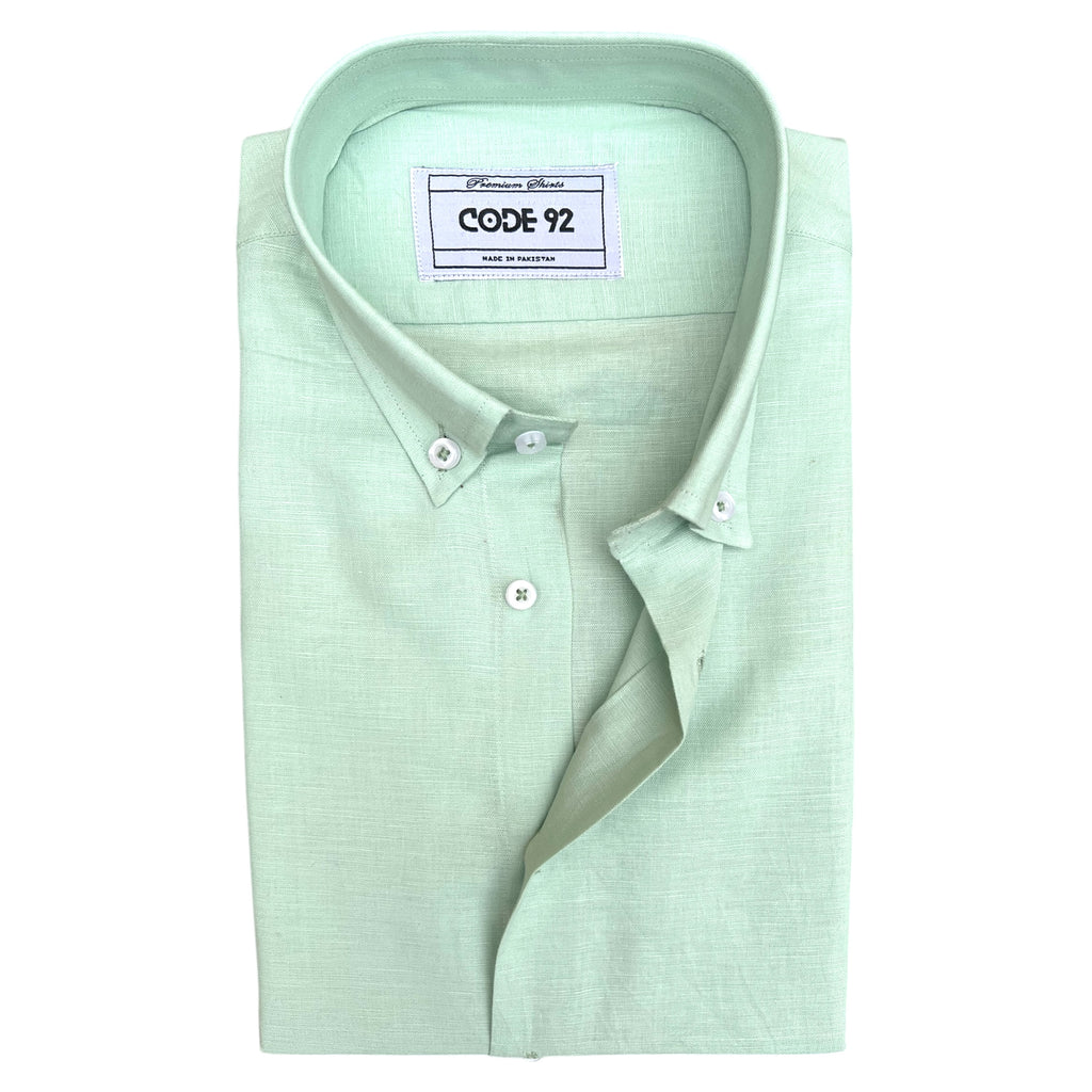 Lime Green Cotton Linen Shirt