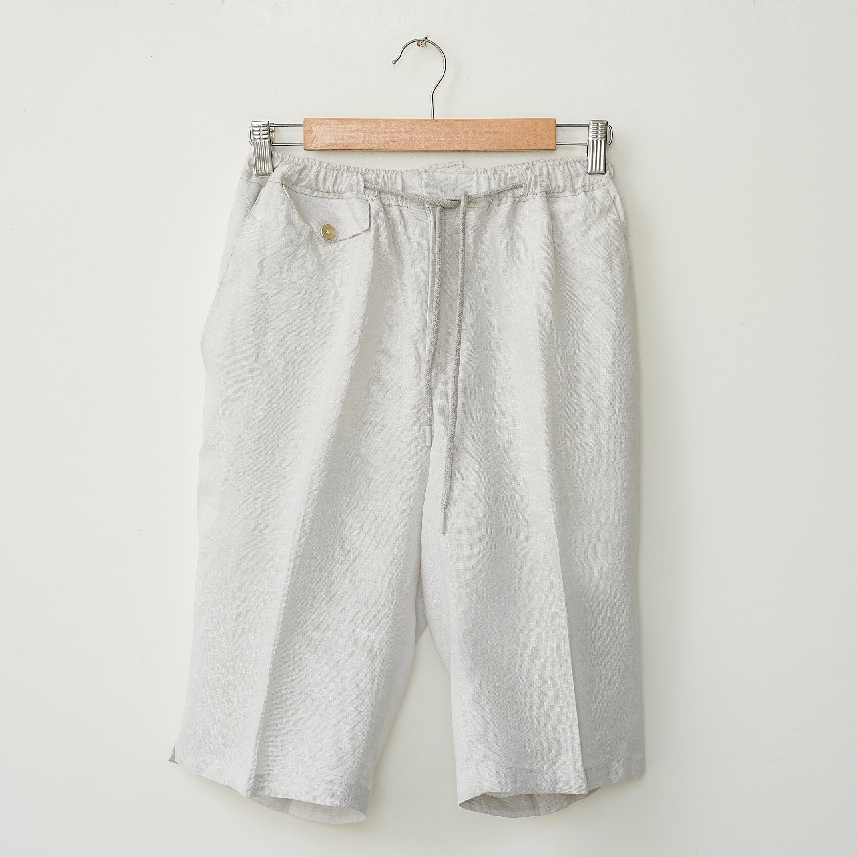 Ash White Linen Shorts