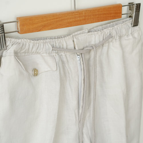 Ash White Linen Shorts