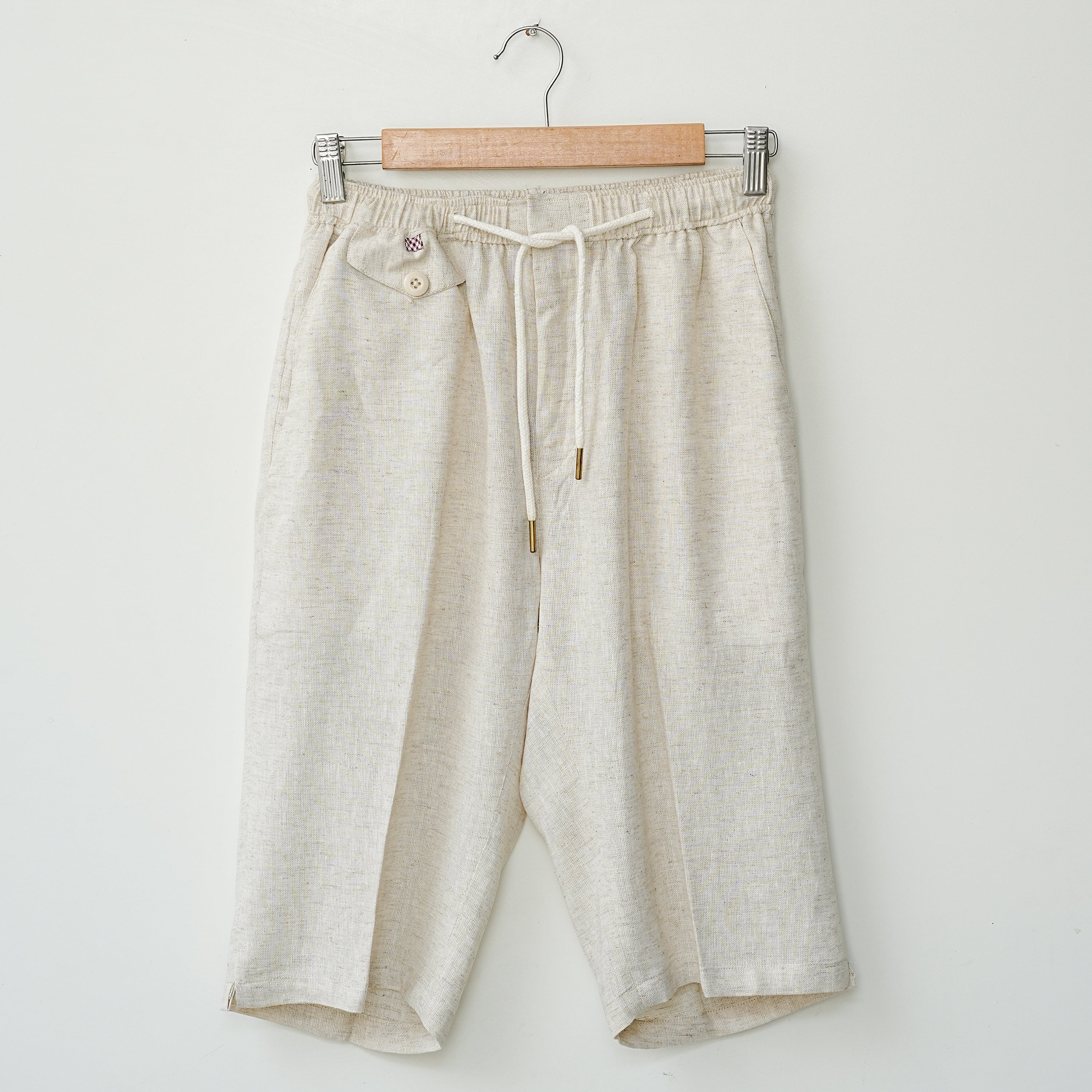 Beige Linen Shorts