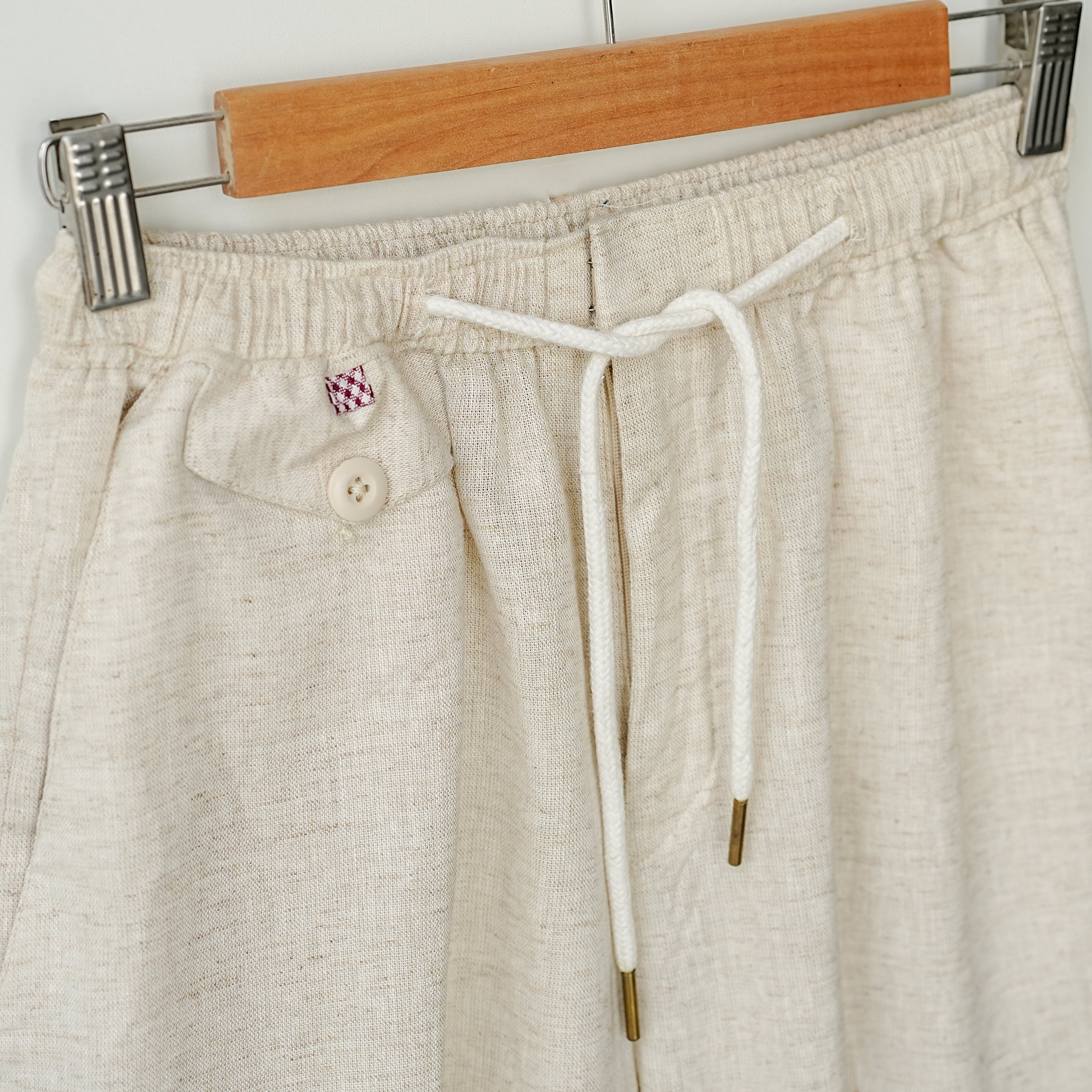 Beige Linen Shorts