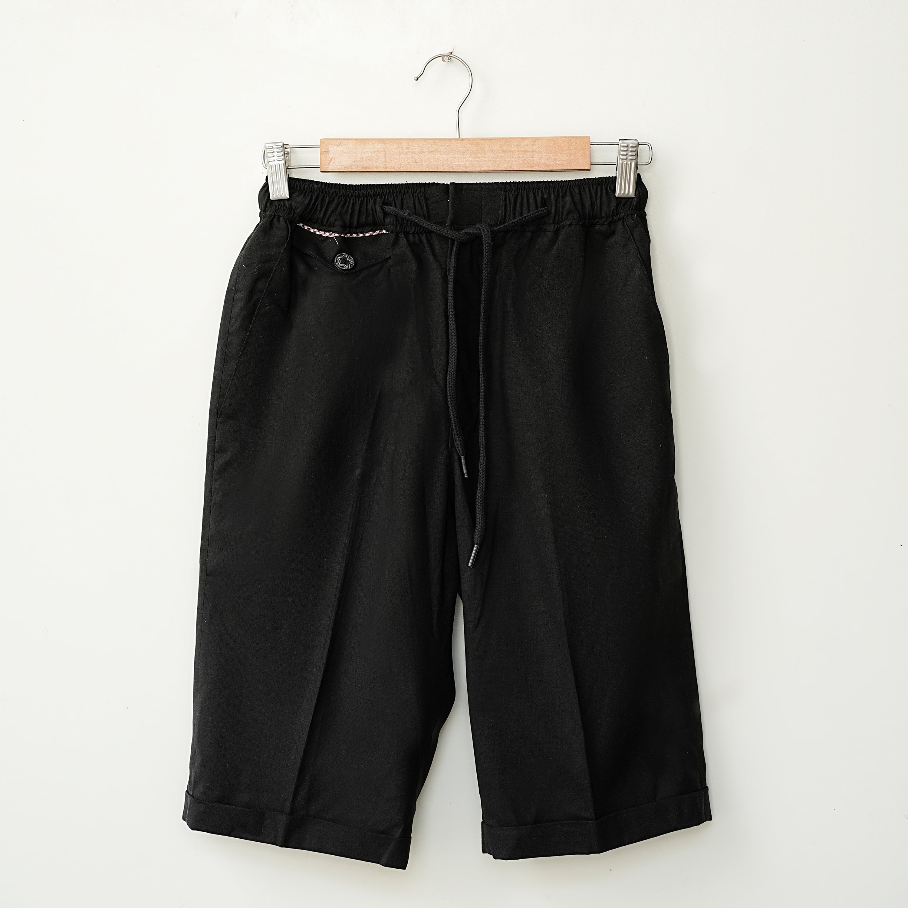 Black Linen Shorts