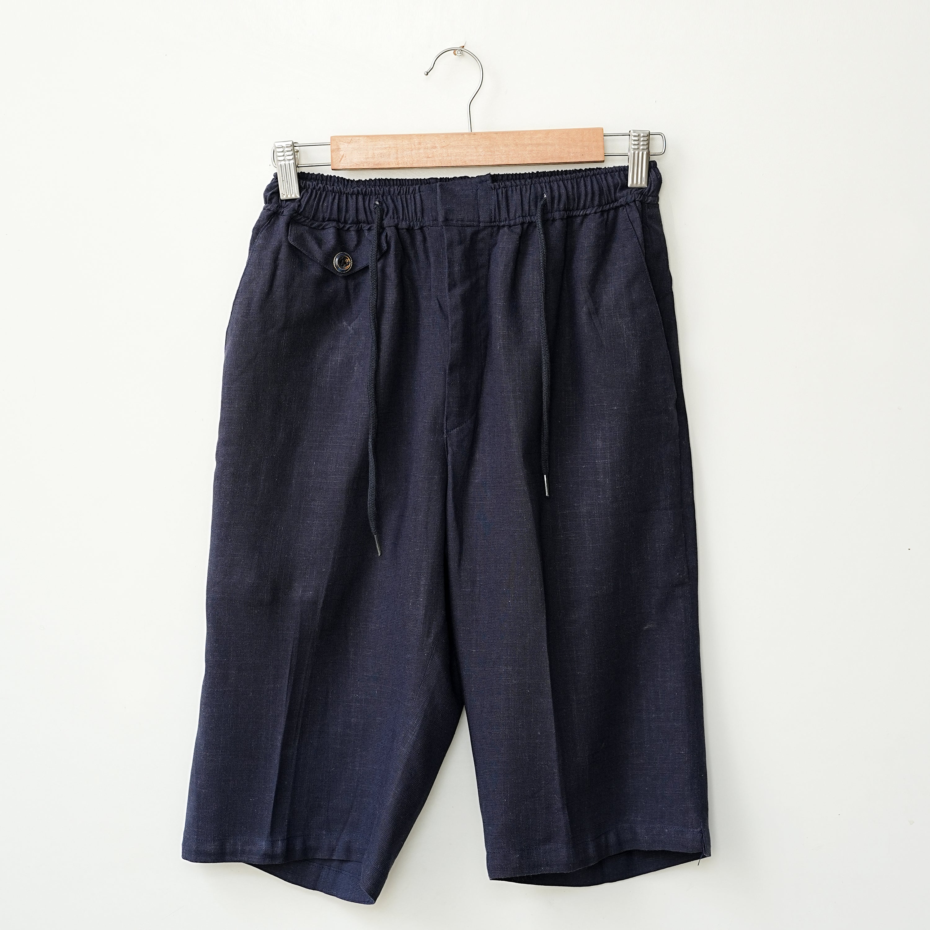Blue Linen Shorts