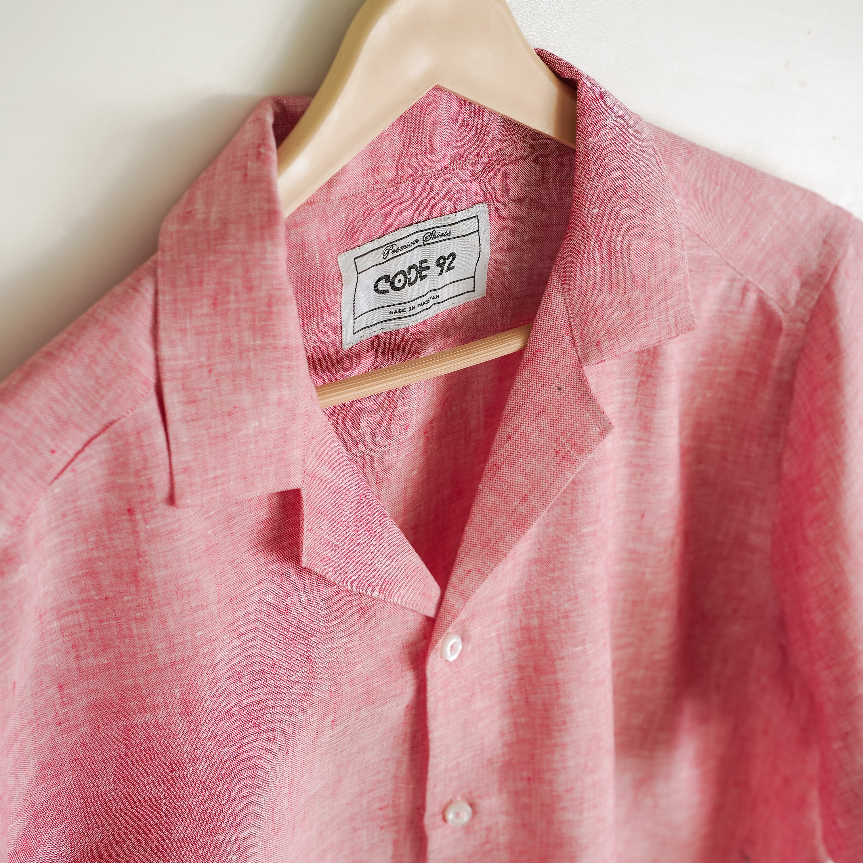 Pink & White Cuban Linen Shirt