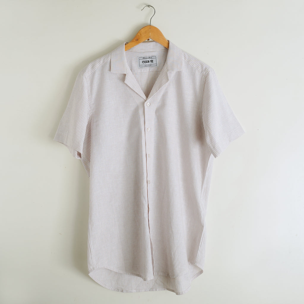 Micro Striped Cuban Linen Shirt