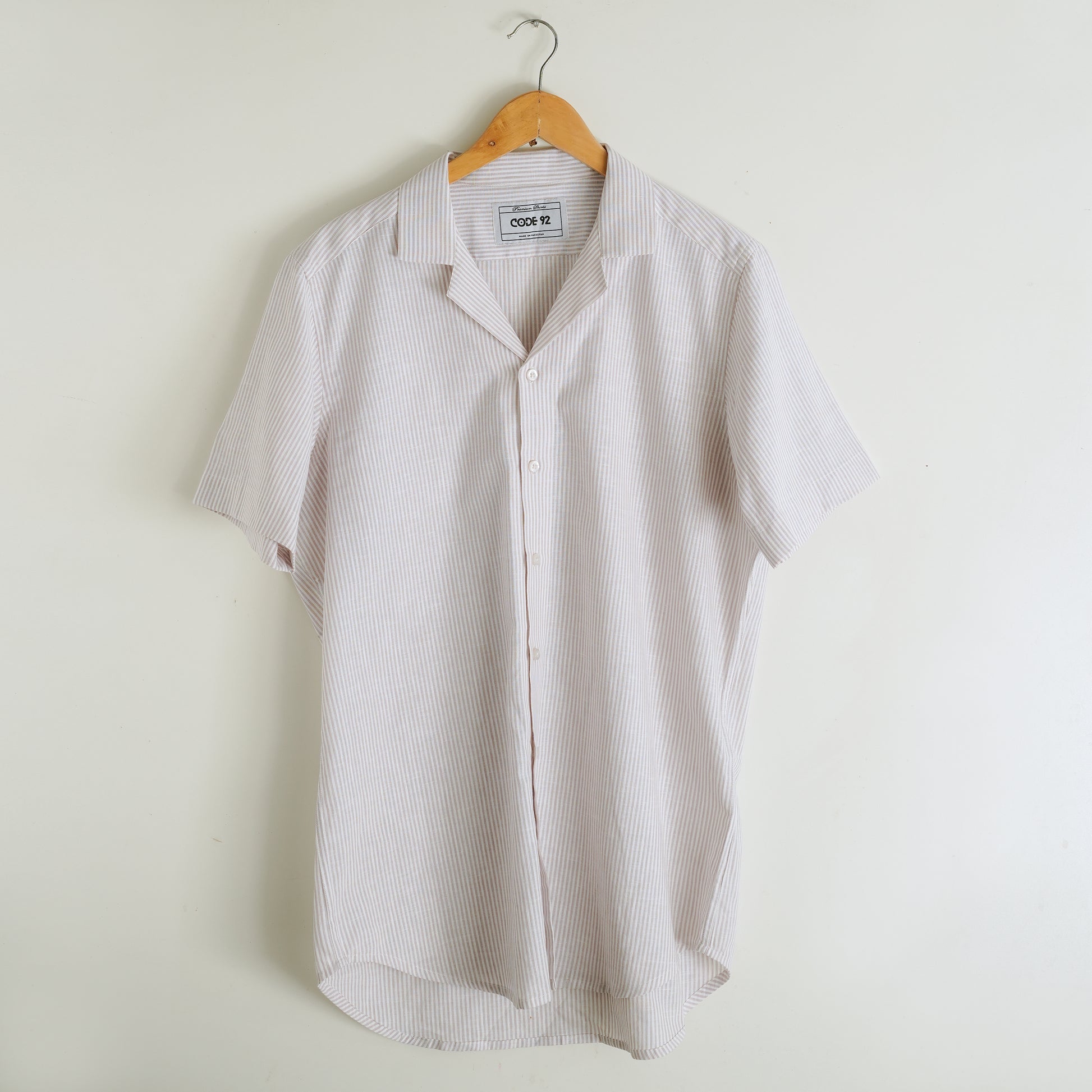 Micro Striped Cuban Linen Shirt
