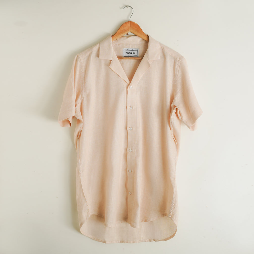 Beige Cuban Cotton Linen Shirt