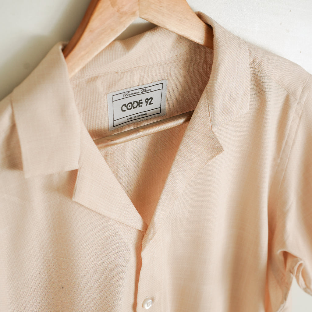 Beige Cuban Cotton Linen Shirt