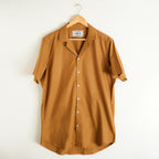 Mustard Brown Cuban Linen Shirt
